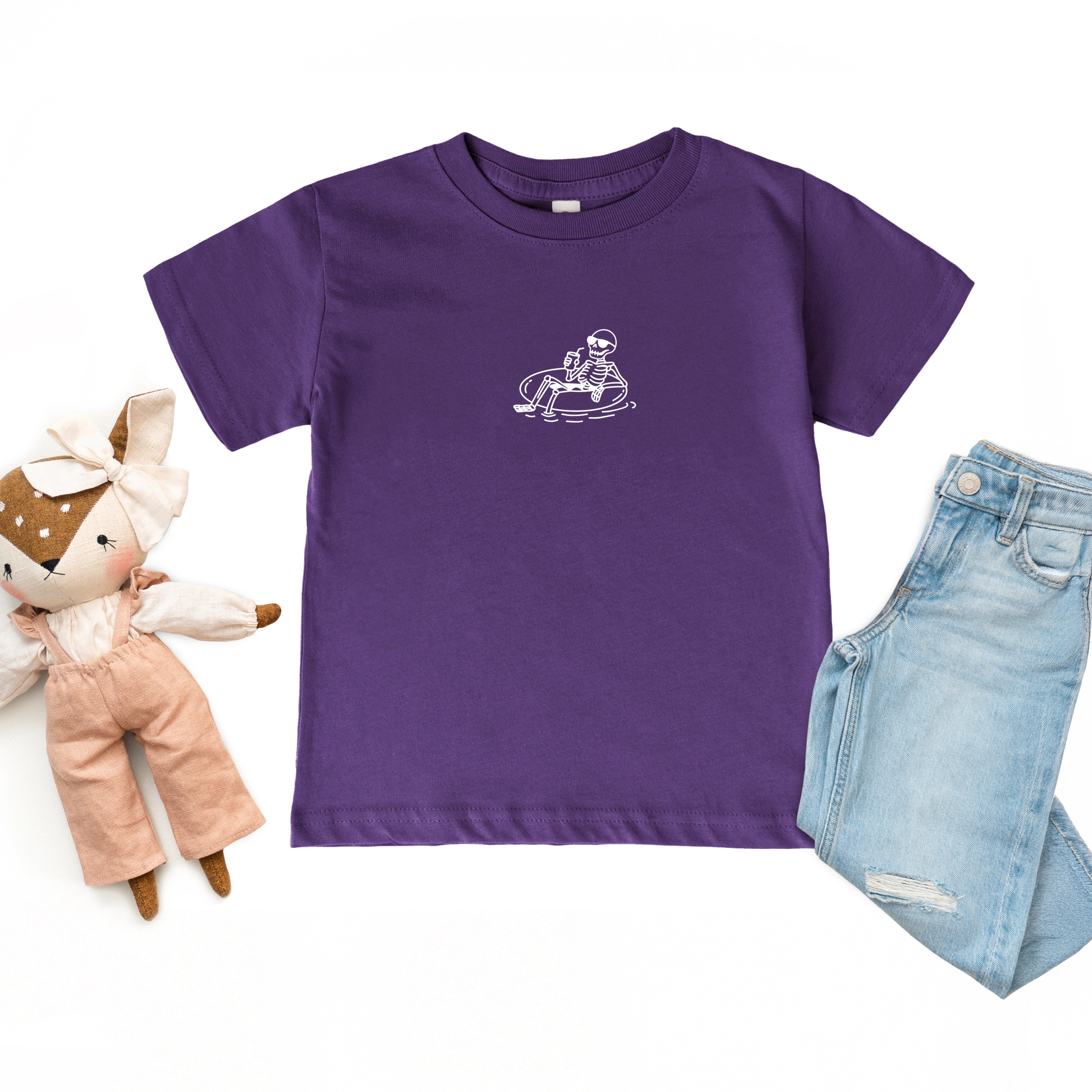 The Juniper Shop - Toddler Short Sleeve Graphic T-Shirt Floating Skeleton