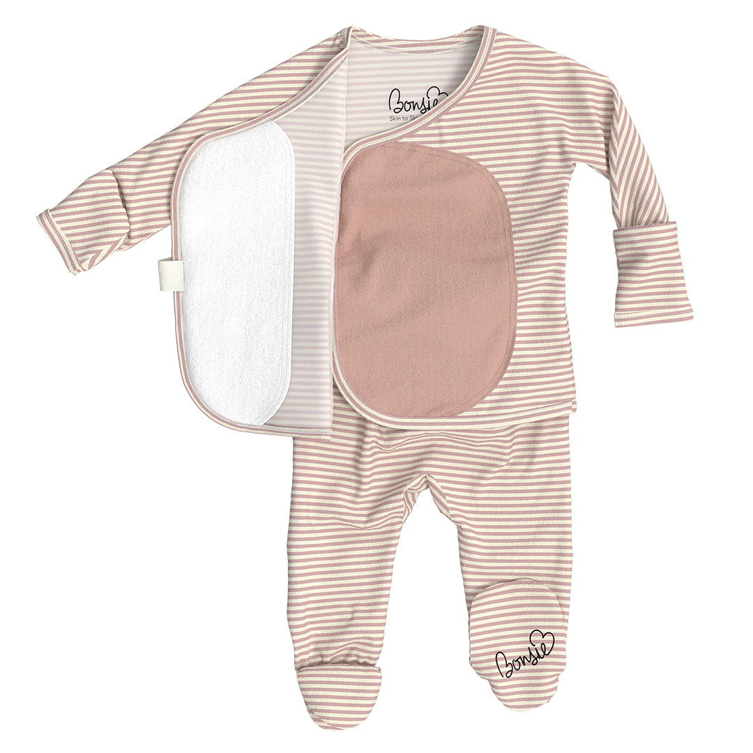 Bonsie Footie - Berry Twist, Wrap-Front Skin-to-Skin Baby