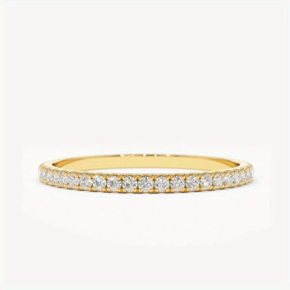Wardrobe Whimsy Multi‑Tone Half Eternity Cubic Zirconia Stackable Band Ring