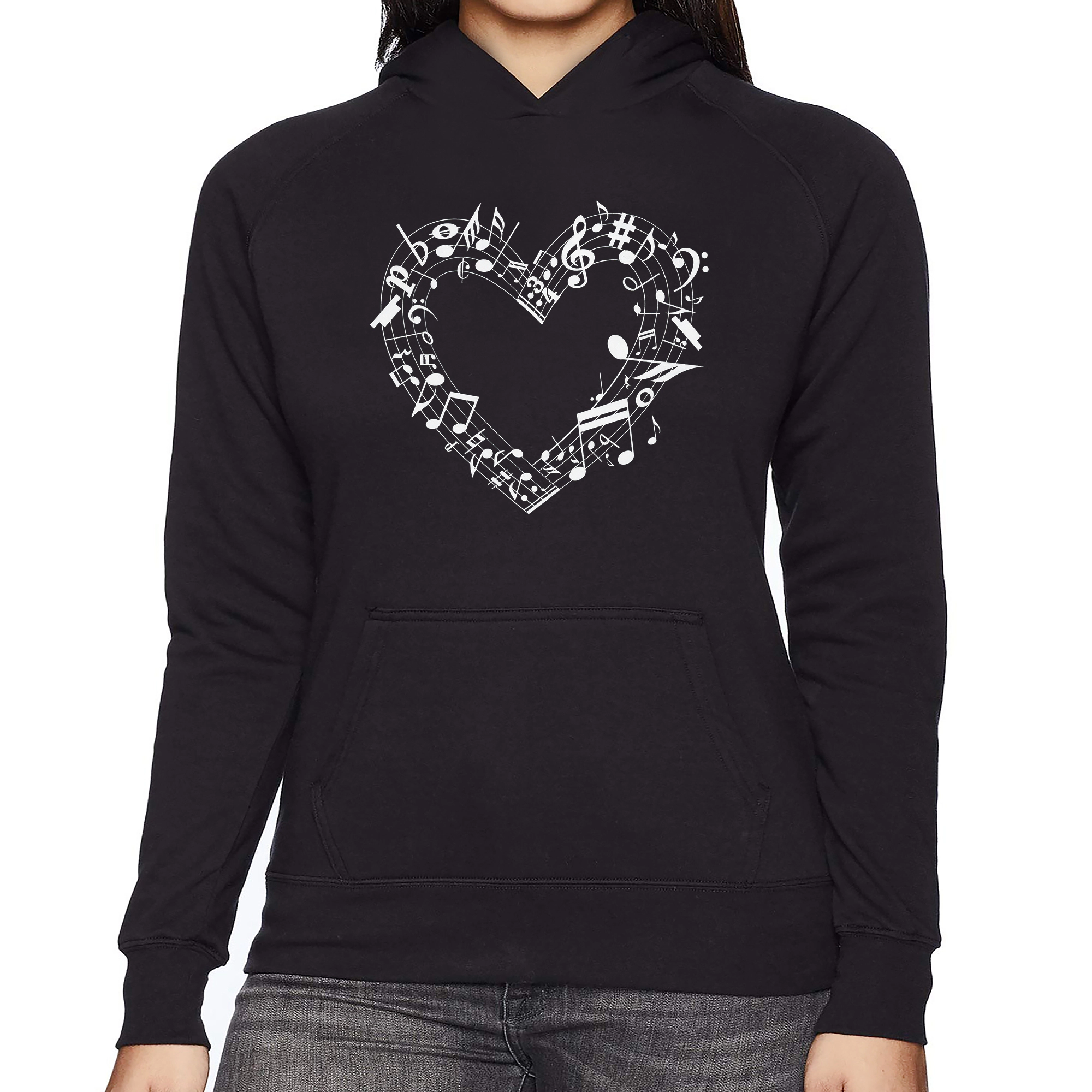 LA Pop Art Sheet Music Heart - Women's Word Hooded Sweatshirt