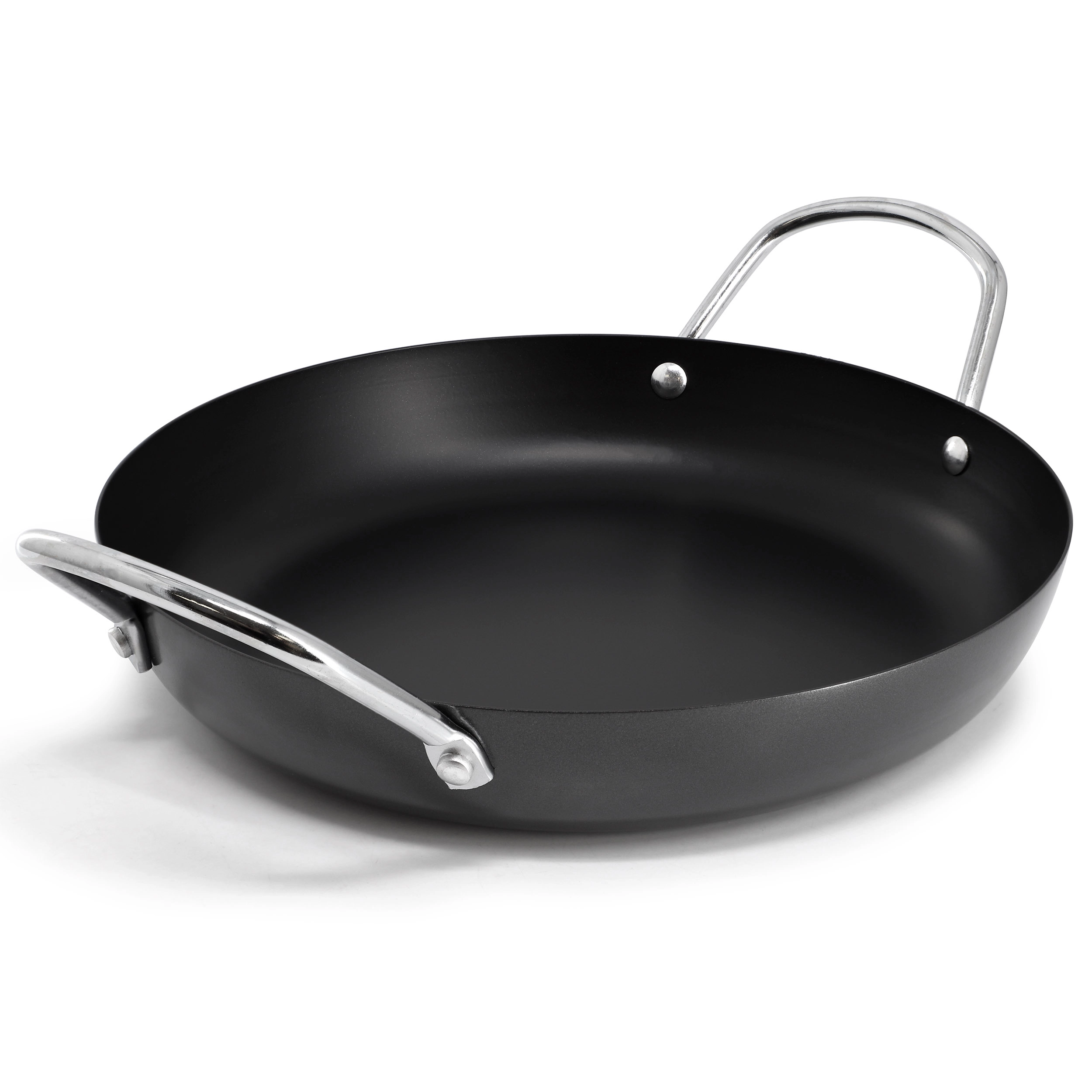 Oster Smithfire 11 Inch Nonstick Carbon Steel Paella Pan in Dark Gray