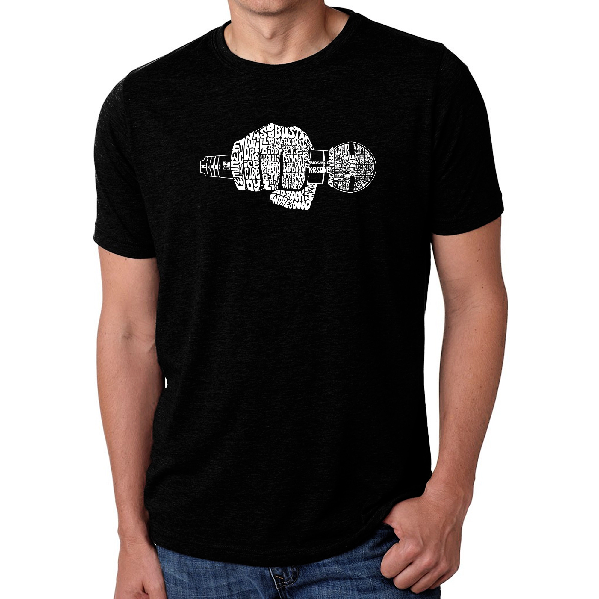 LA Pop Art Men's Cotton/Poly Blend Word T-Shirt - 90s Rappers