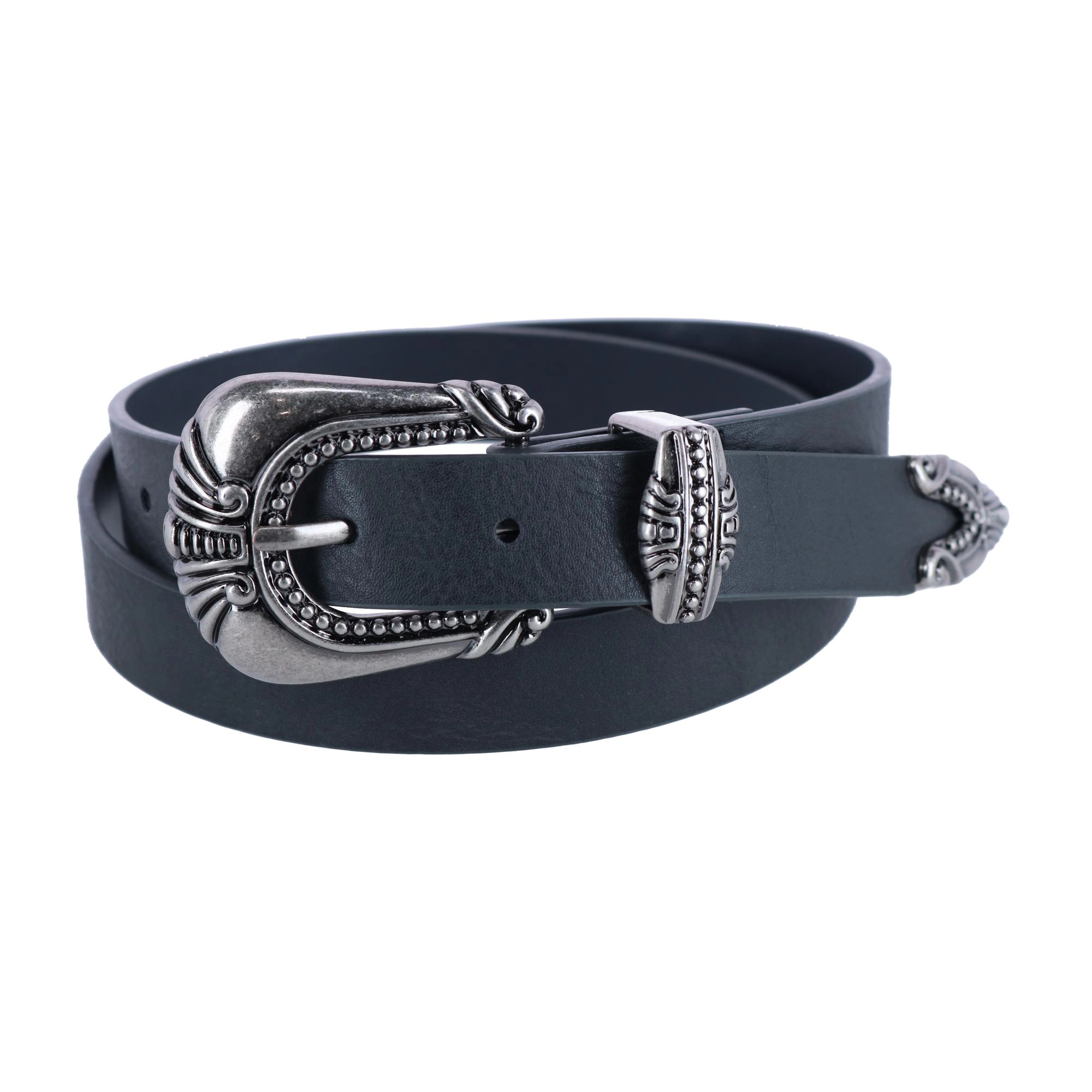 CTM Women's 3 Piece Skinny Western Belt