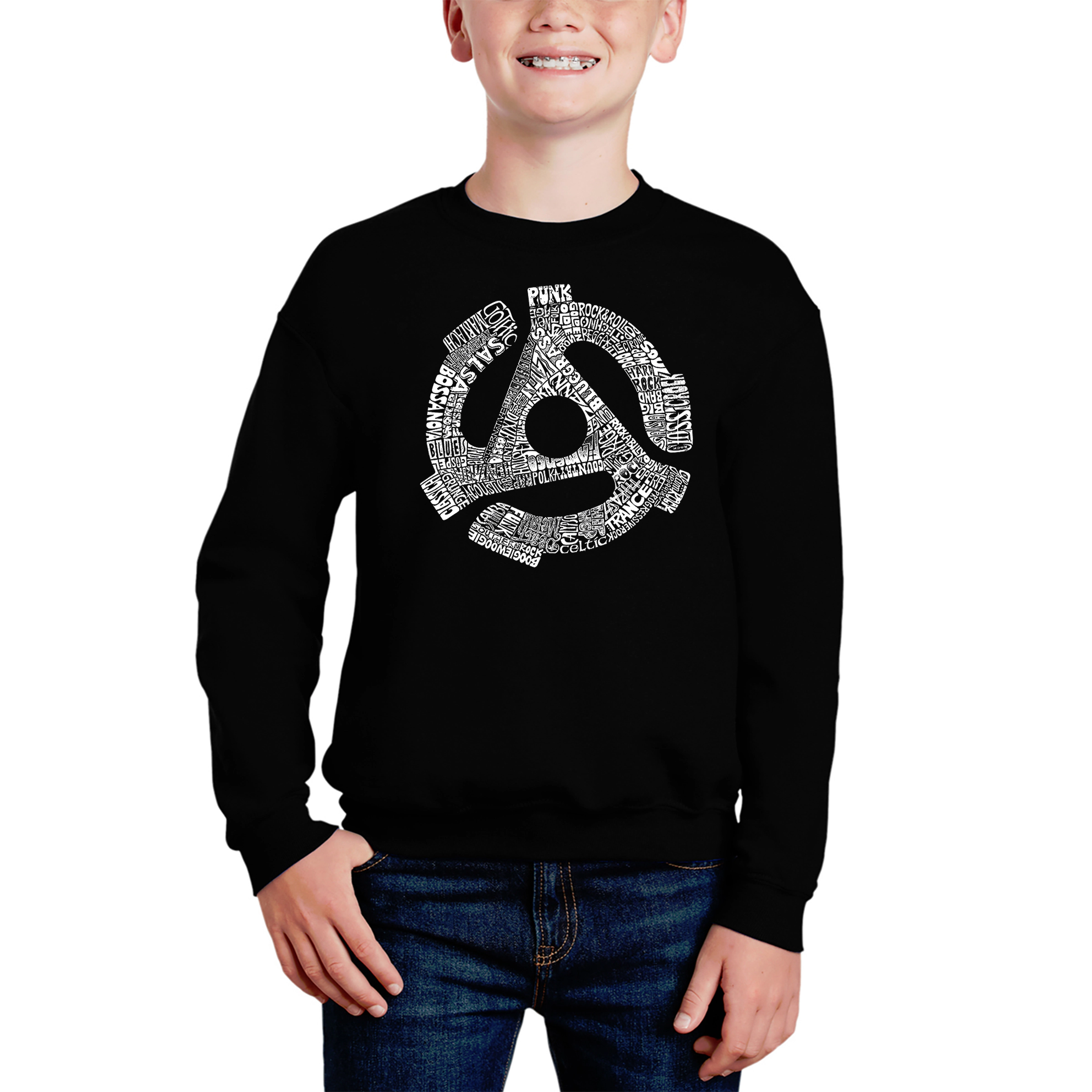 LA Pop Art Boy's Word Sweatshirt - Record Adapter