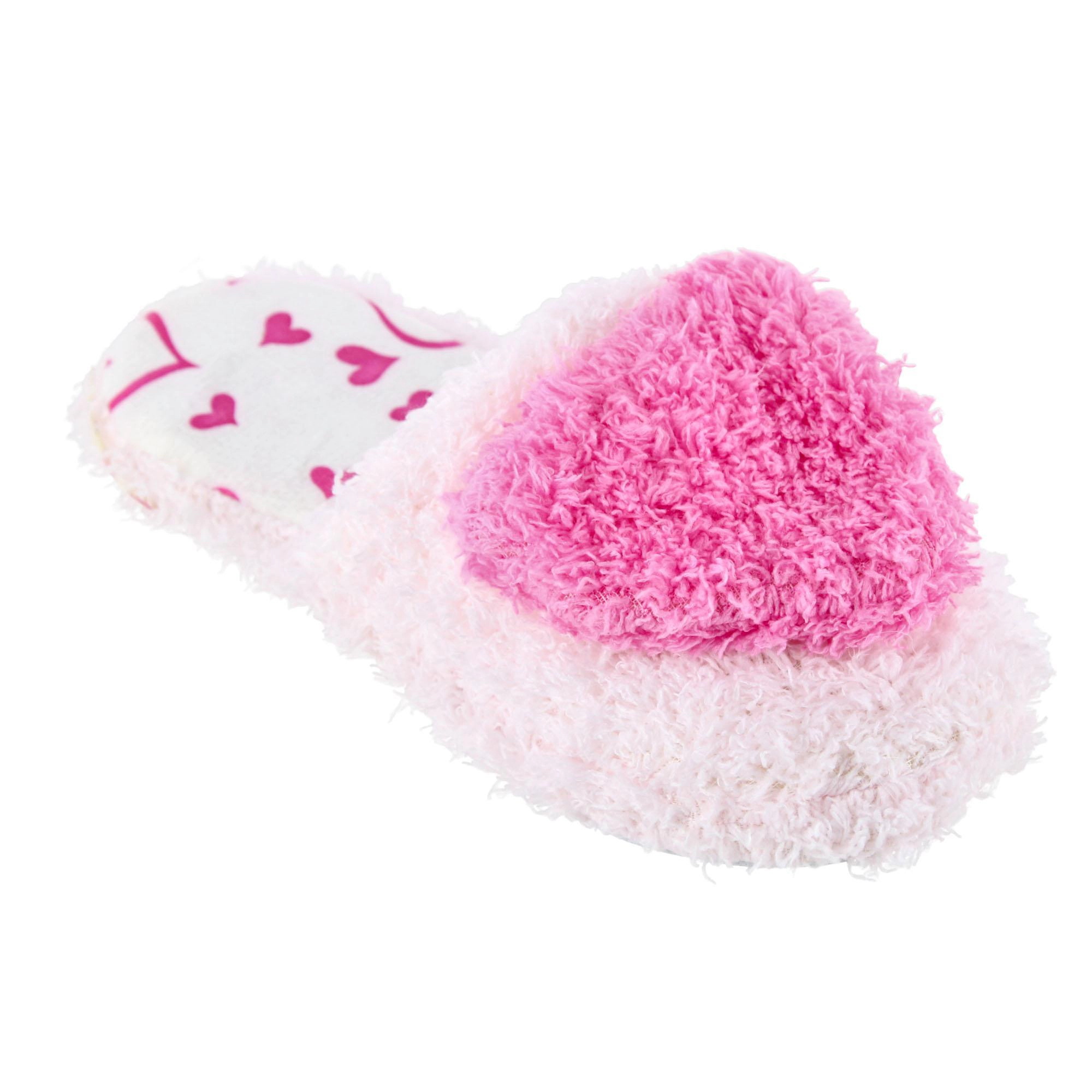 CTM Girl's Fluffy Heart Assorted Slippers