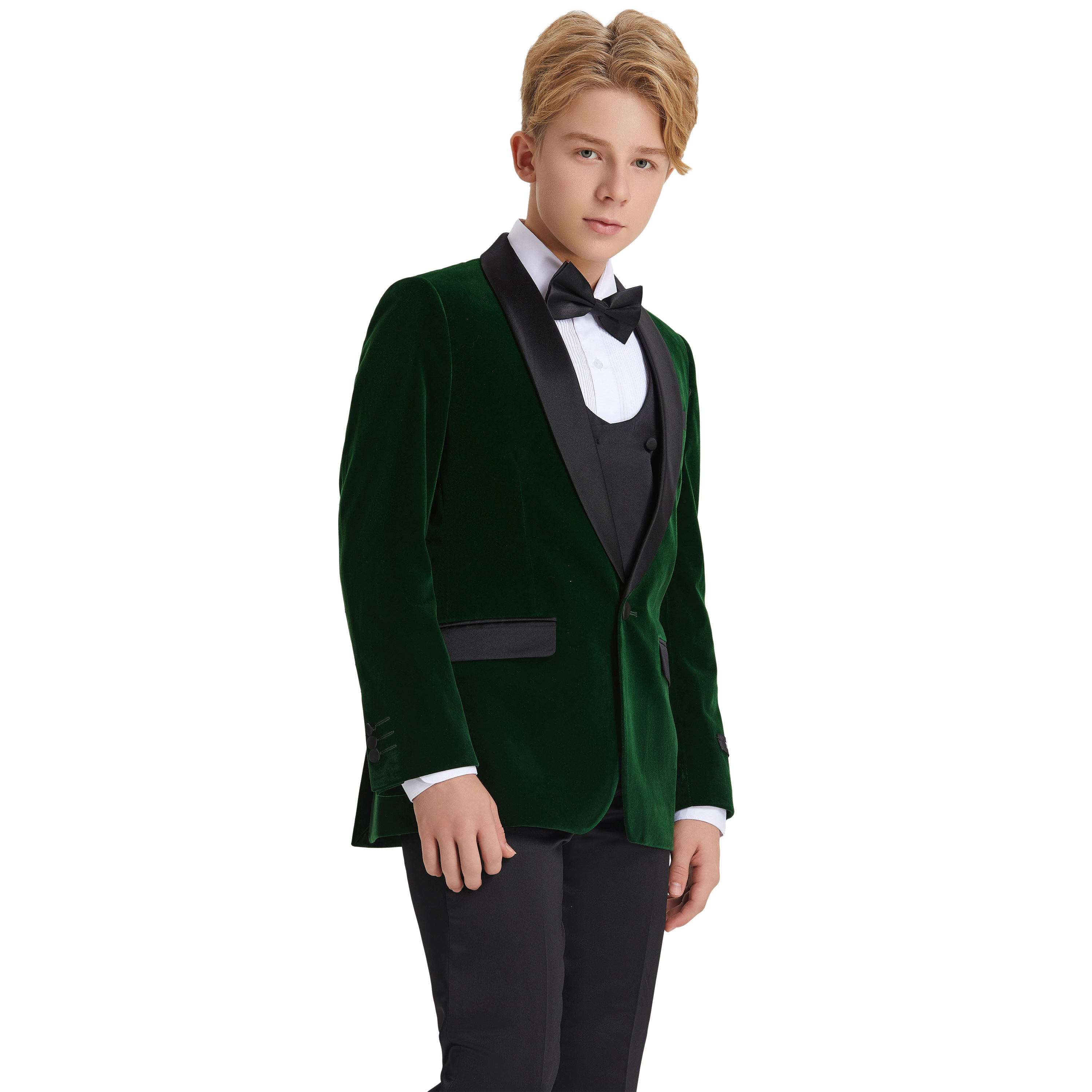 Tazzio Little & Big Boys 5pc Slim-Fit Velvet Tuxedo Set