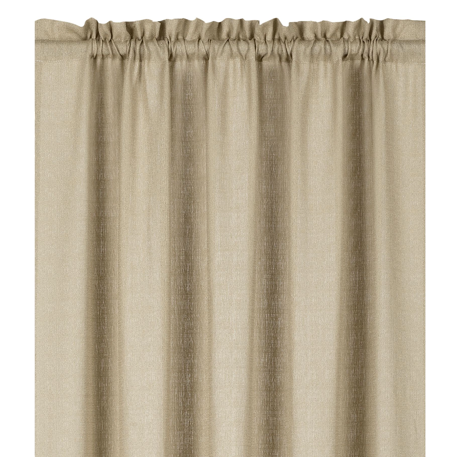 Kate Aurora 1 Piece Flax Semi Sheer Rod Pocket Beige/Linen Curtain Panel - 84 in. Long