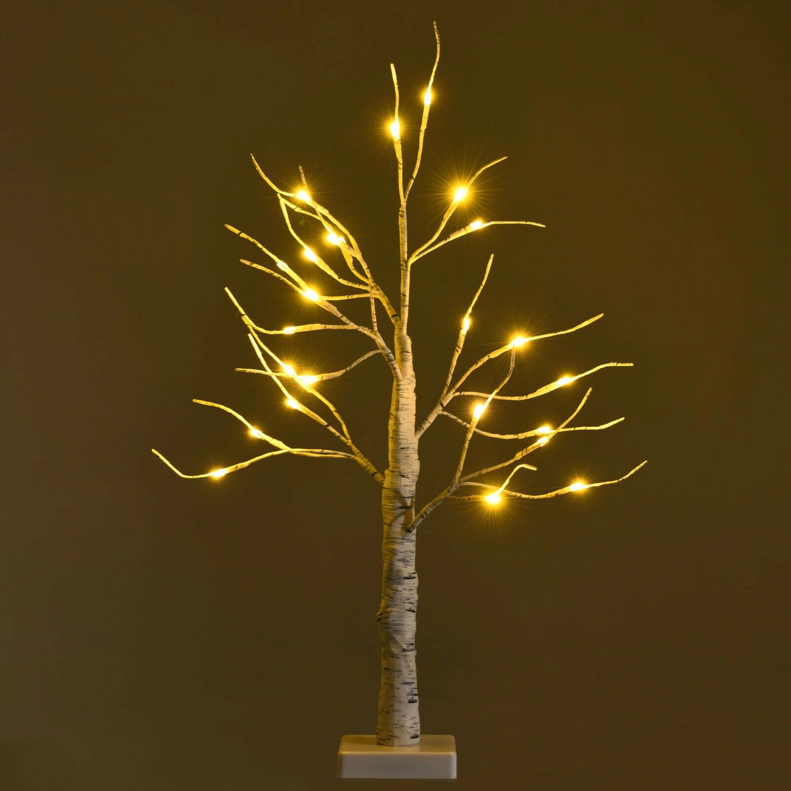 SlickBlue Mini Artificial Birch Tree with Bendable Branches and LED Lights