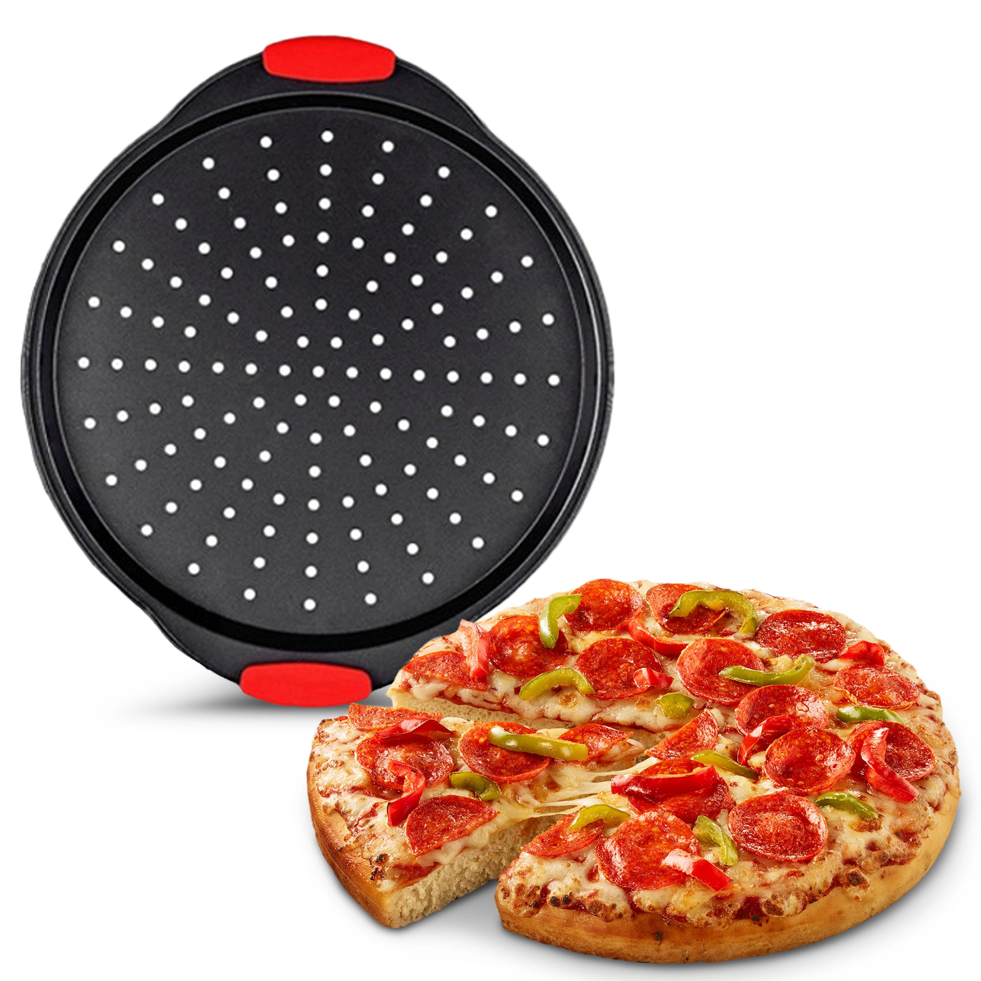 Cheer Collection 13-Inch Premium Nonstick Pizza Pan – Effortless Crisp Crust