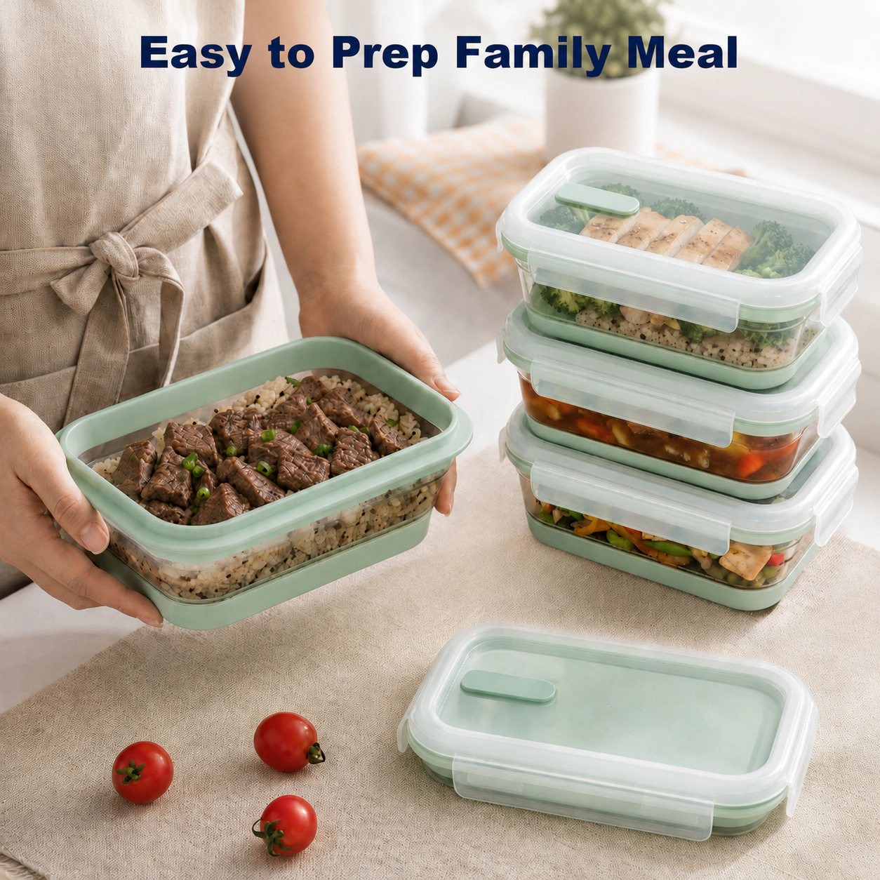 CHEFSPOT Collapsible Silicone Food Storage Containers 5 Pack