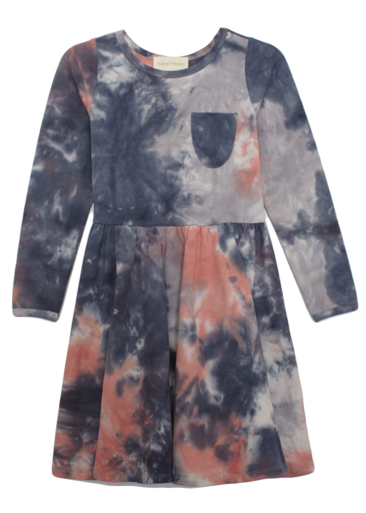 Mabel and Honey Bella Beauty Blue Tie Dye Knit Dress