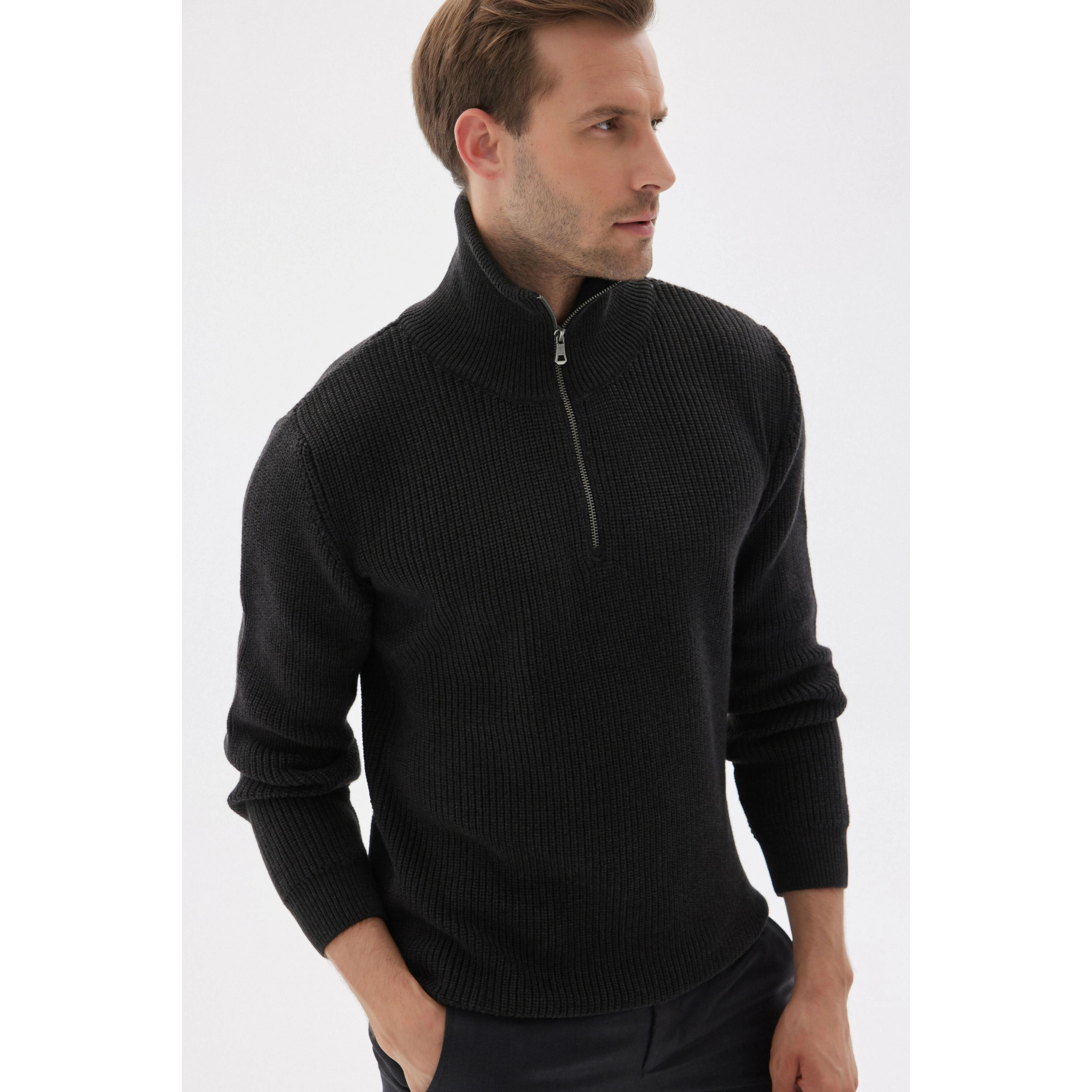 Wear Sierra Men’s Cotton Quarter-Zip Knit Sweater