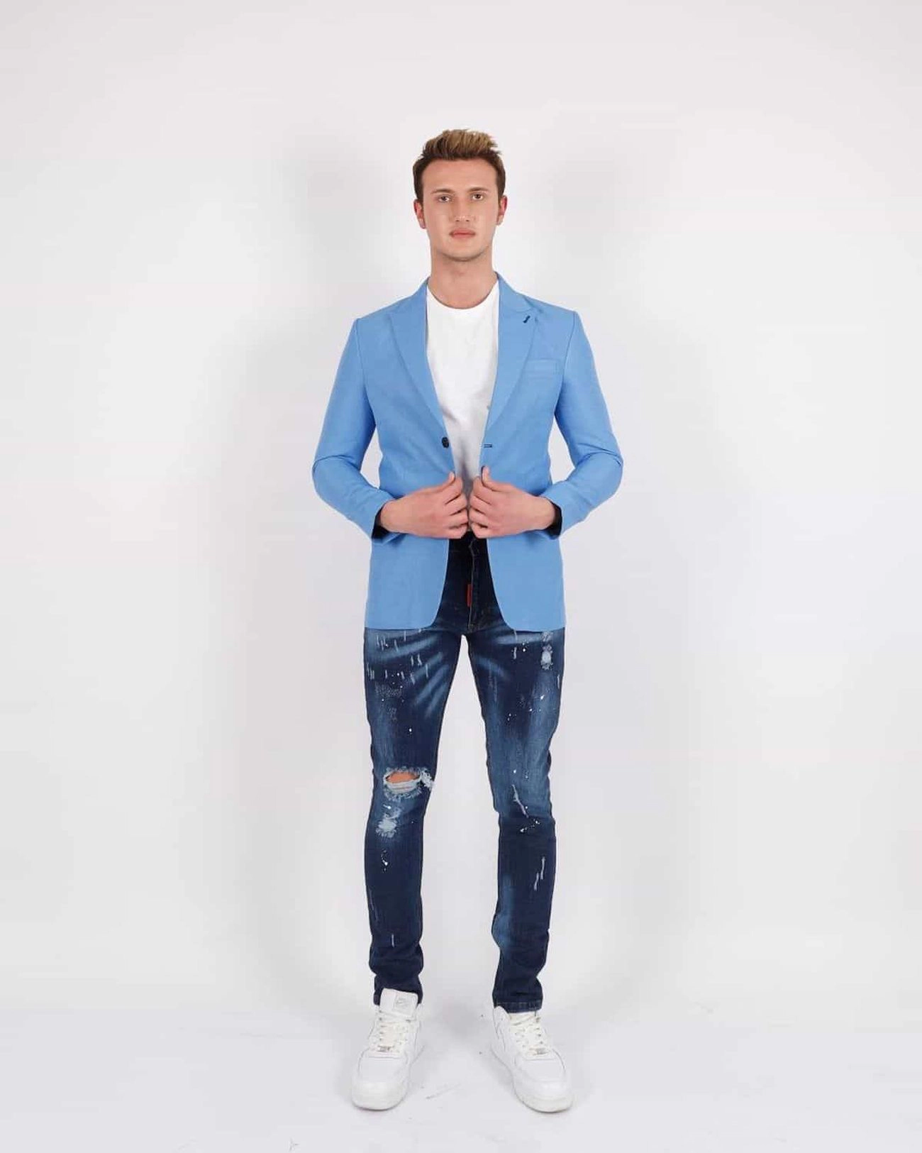 Elie Balleh Men's Slim Fit Solid Sports Coat Jacket