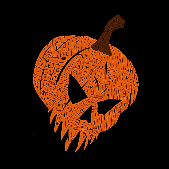 LA Pop Art Evil Pumpkin - Women's Word Art Crewneck Sweatshirt