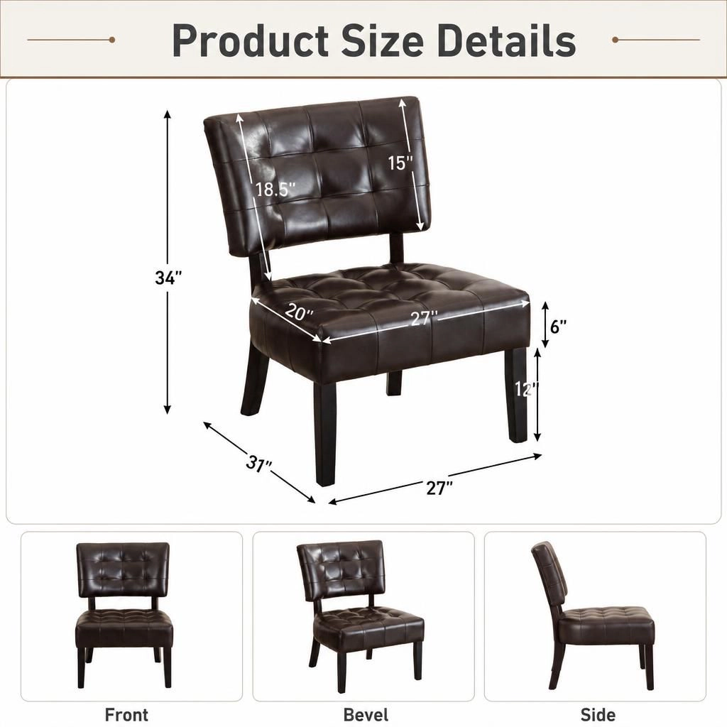 GOODSILO Solid Wood Upholstered Accent Chair for Indoor Seating