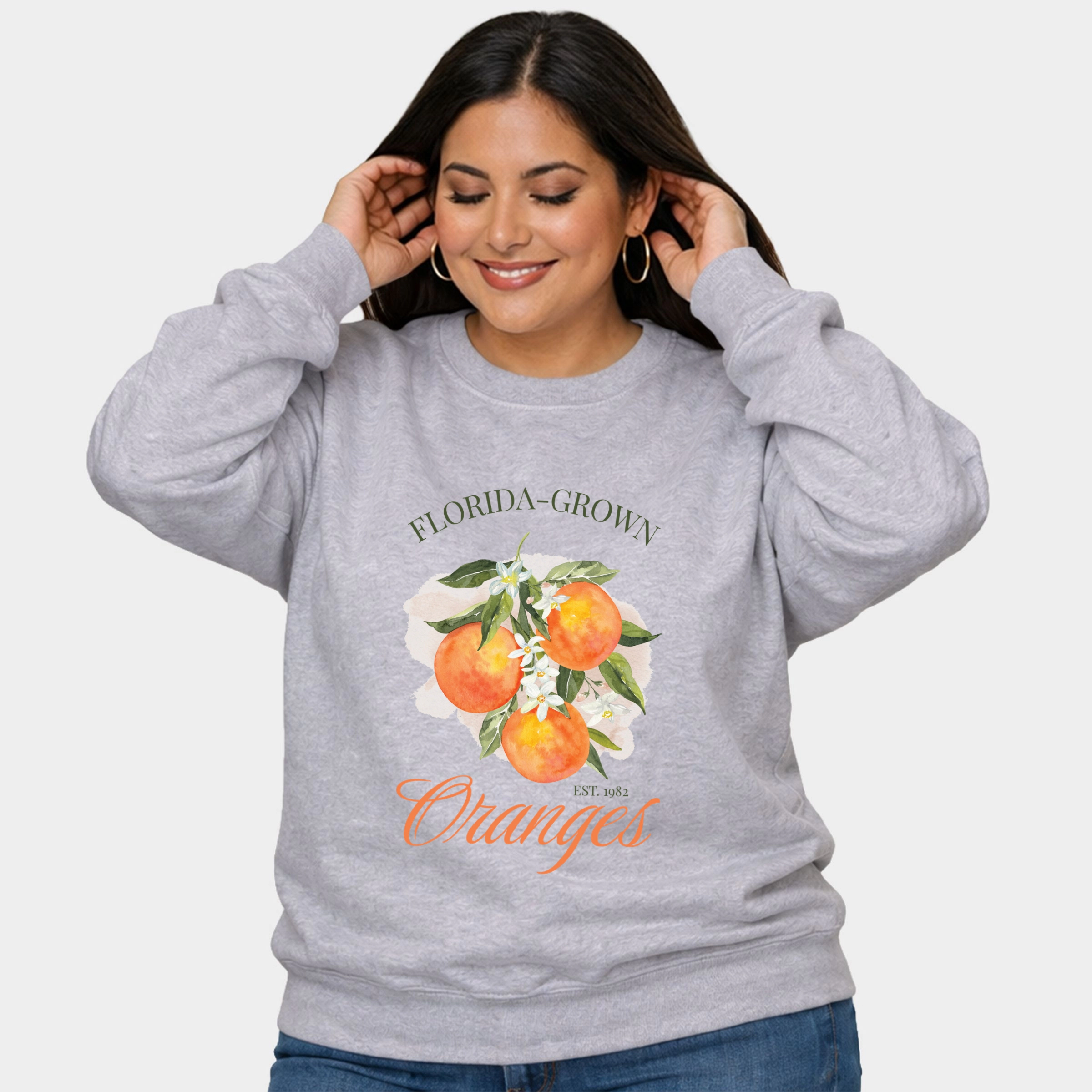 Simply Sage Market - Florida Grown Oranges  Women's Plus Sized Graphic Sweatshirt