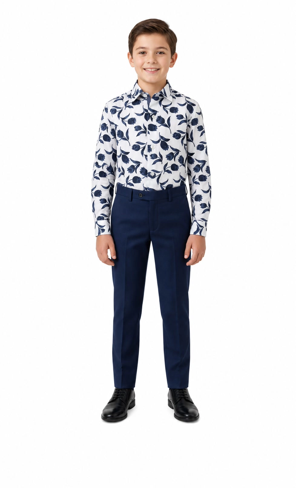 Elie Balleh Boys Slim Fit Floral Button-Down Shirt