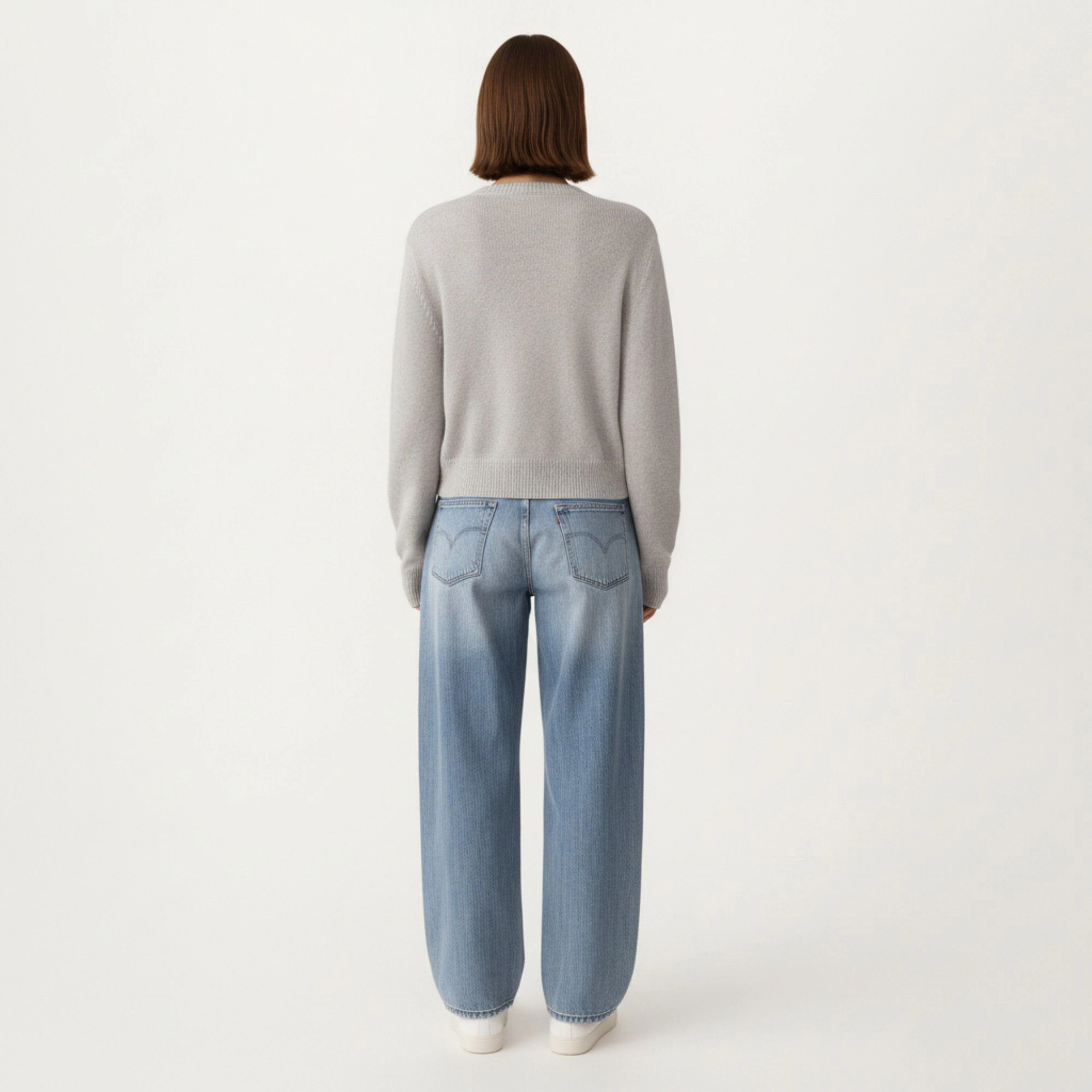 Anna-Kaci Women's Soft Knit Button Front Cropped Cardigan with Ribbed Trim Details and Relaxed Long Sleeves