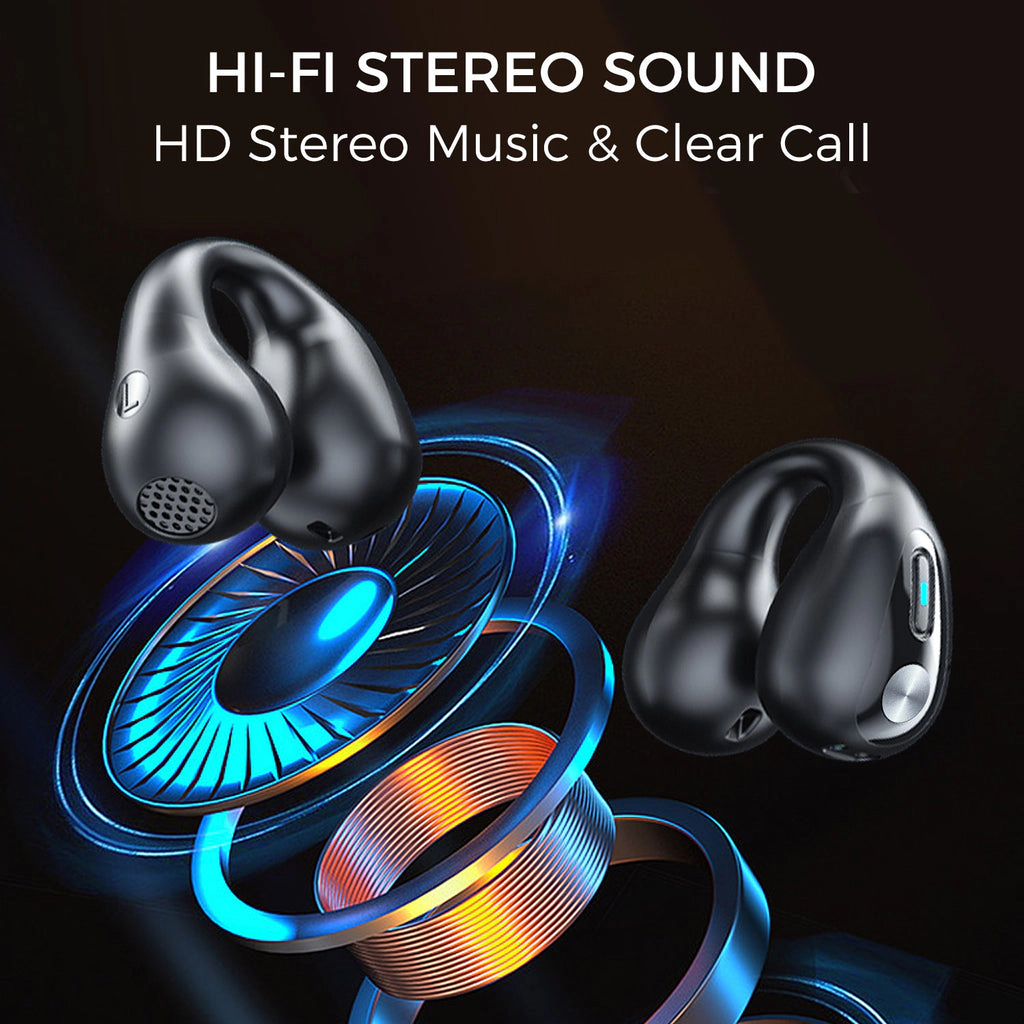 Alpha Digital - Unisex Bluetooth 5.3, Comfortable, 18Hr Playtime Clip-on Earbuds