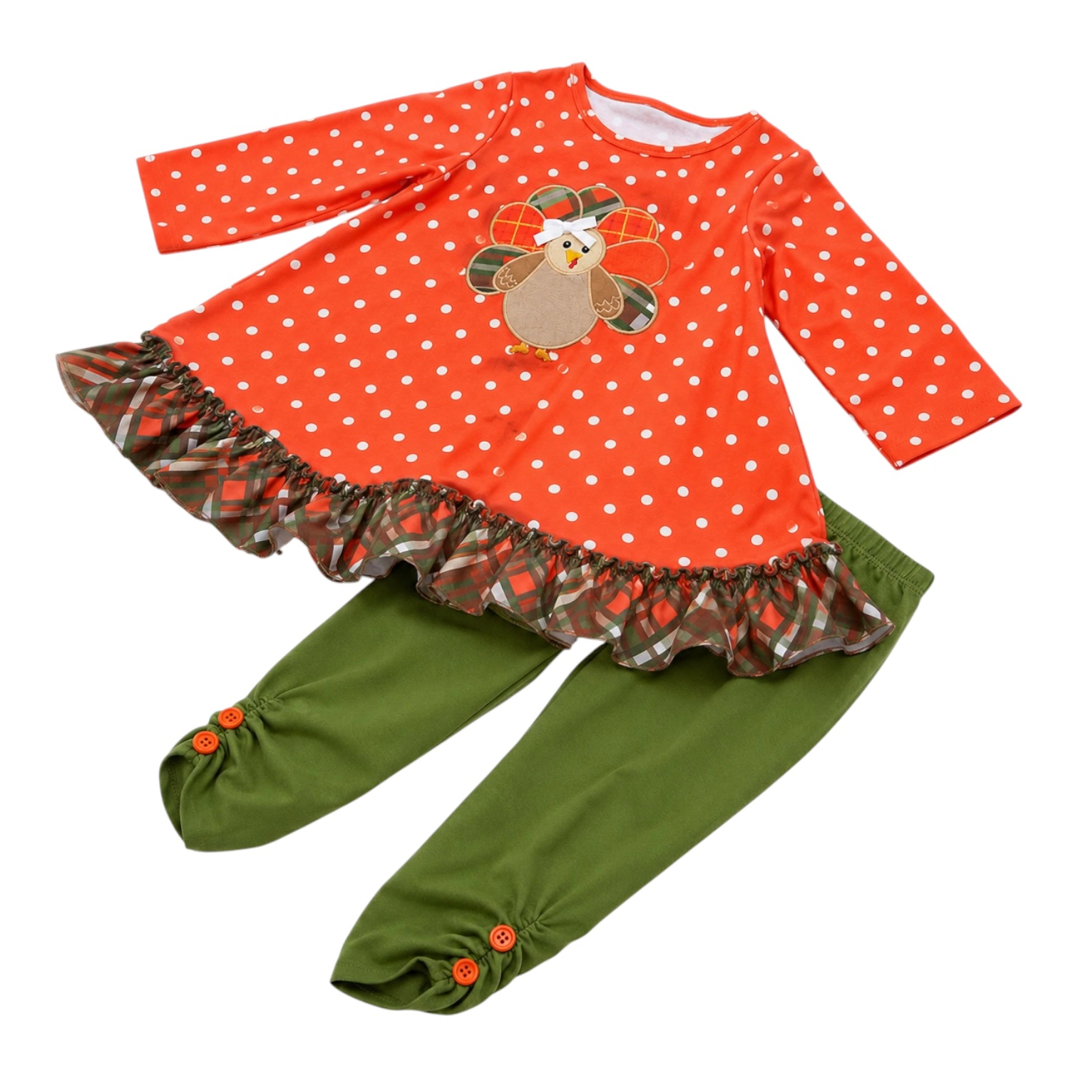 Laurenza's Baby Toddler Girls Thanksgiving Turkey Set