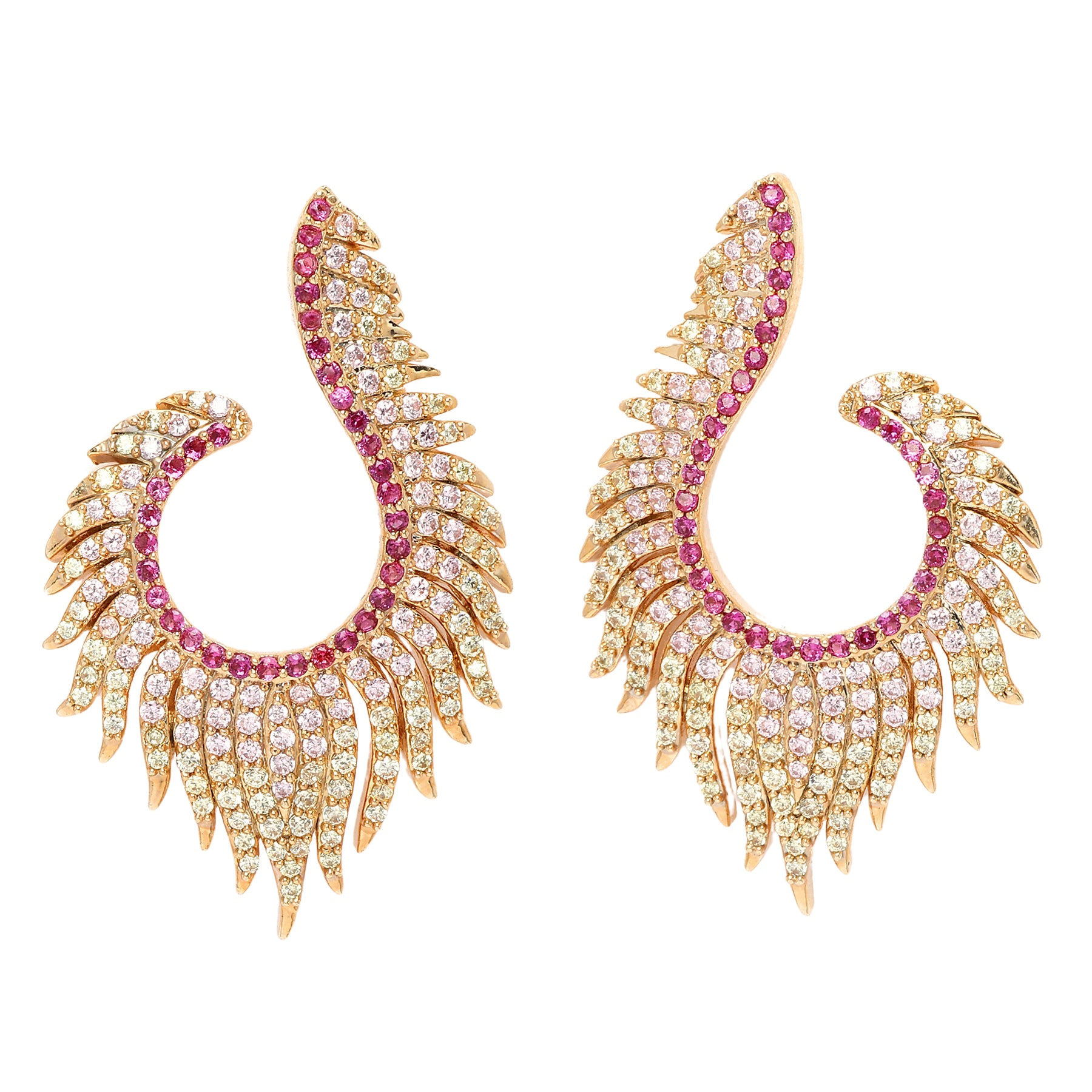 AGP PARIS Womens Diva Gorgeous Feather Stud Earrings