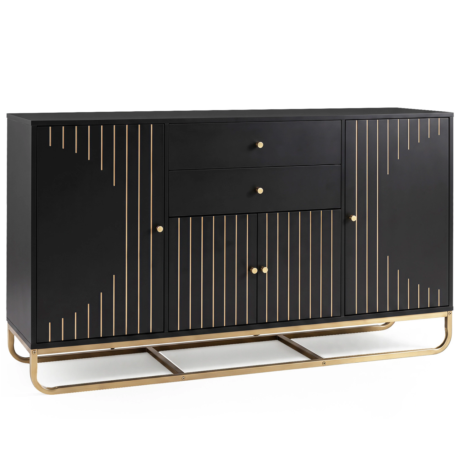 LJG Modern Buffet Sideboard Cabinet with 2 Drawers & Adjustable Shelves for Dining Room