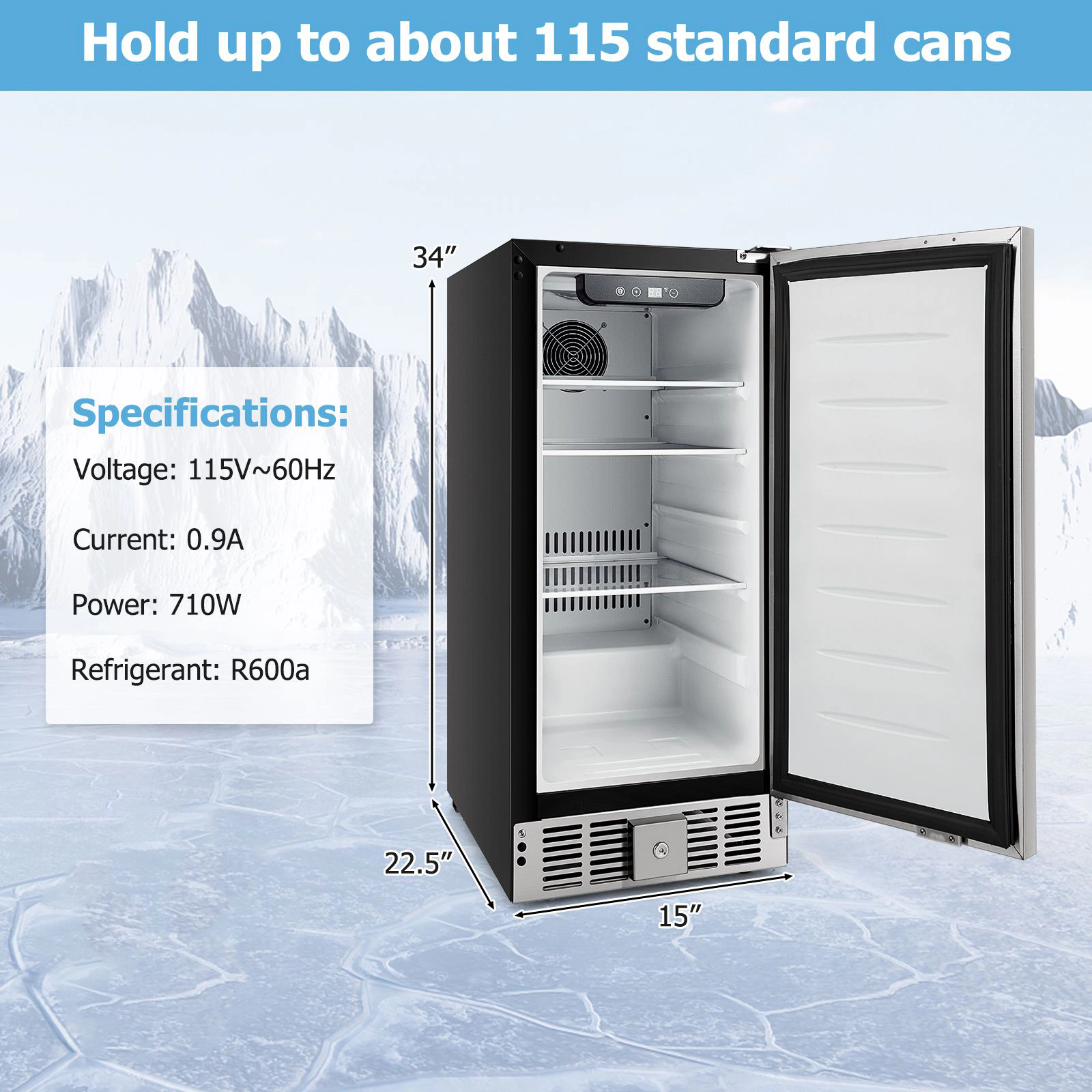 SlickBlue 2.9 Cu Ft Under Counter Refrigerator, Compact Mini Fridge