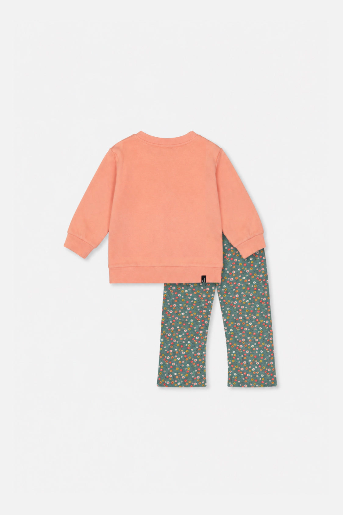 Deux par Girls Ribbed Tunic and Flared Leggings Set with Floral Print