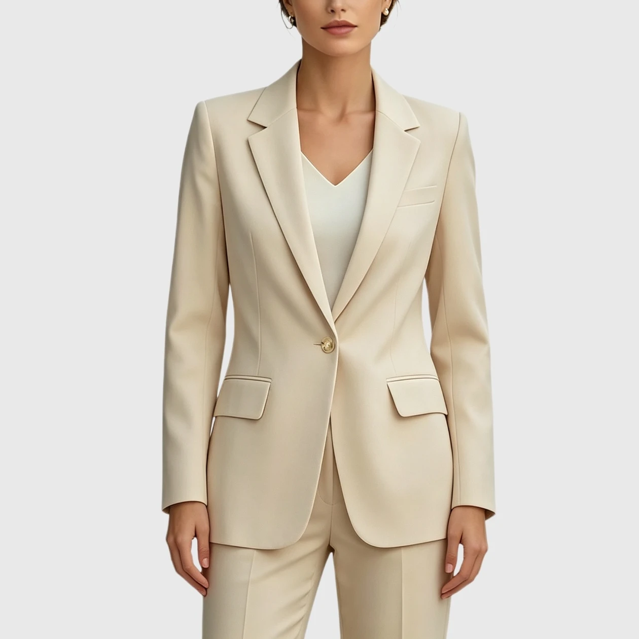 YesFashion Womens Casual Blazers Open Front Long Sleeve Button Down Business Work Office Suit Jacket