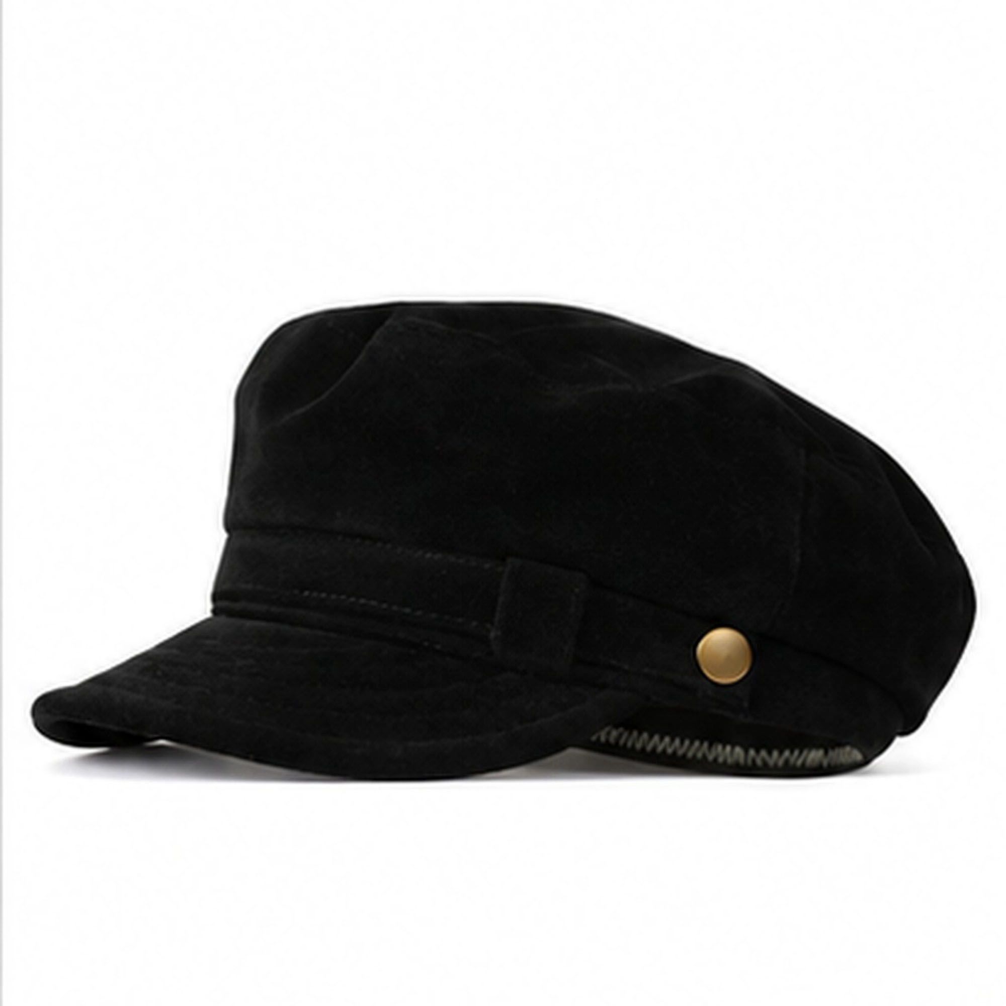 Anna-Kaci Women's Soft Textured Newsboy Cap with Metal Button and Short Brim