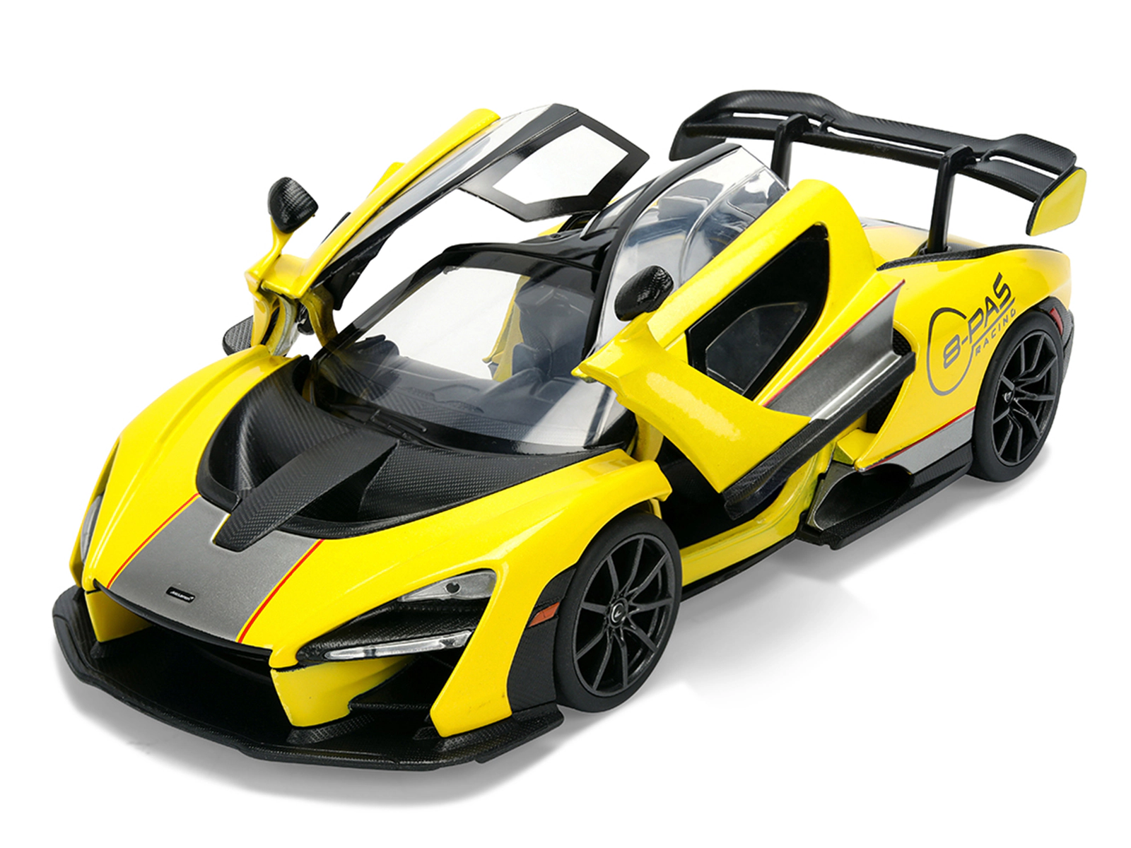 Jada McLaren Senna "8-PAS Racing" Yellow Metallic with Black Top "Hyper-Spec" Series 1/24 Diecast Model Car by Jada