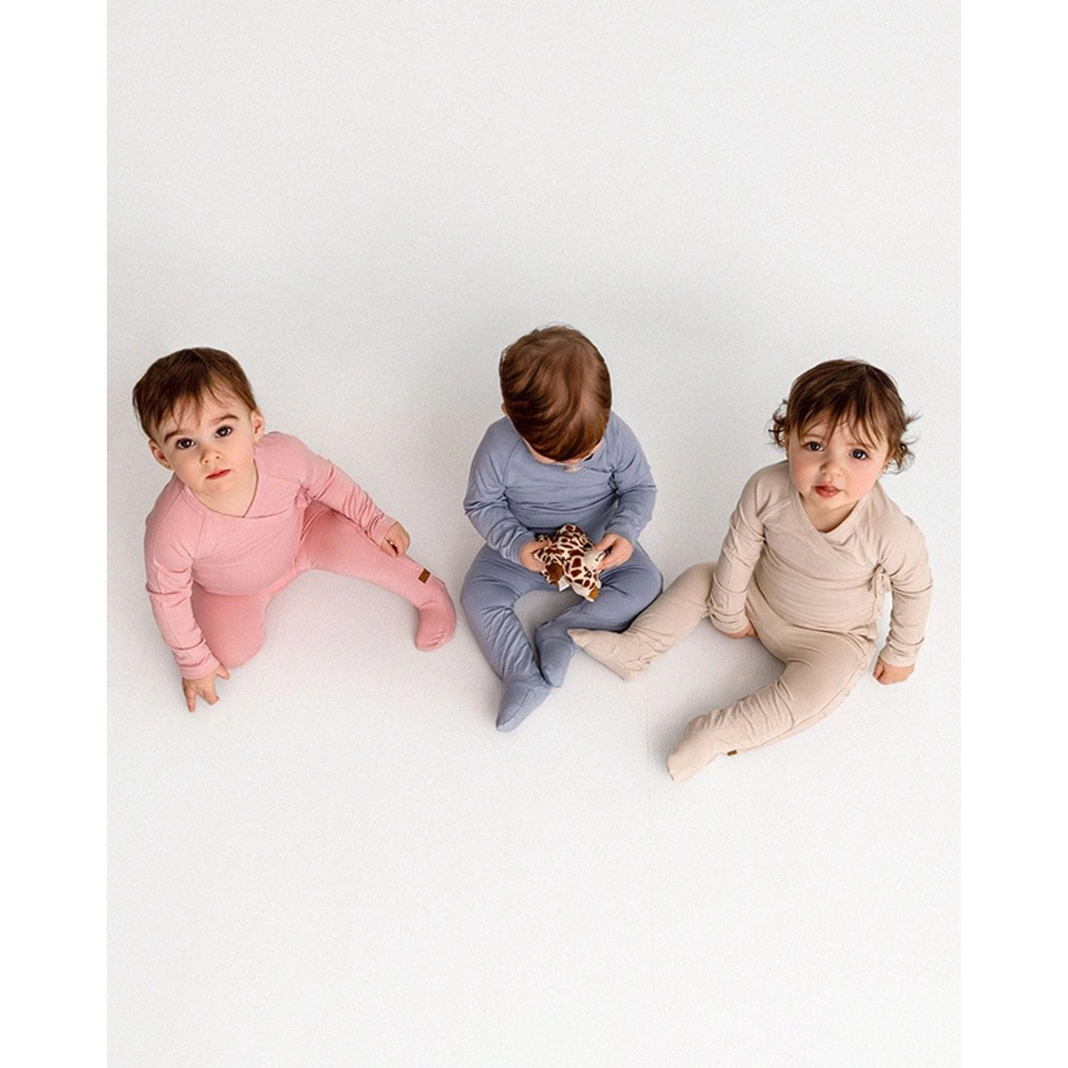 MeMoi Baby and Toddler Crossover-Neckline Stretch Modal Footie