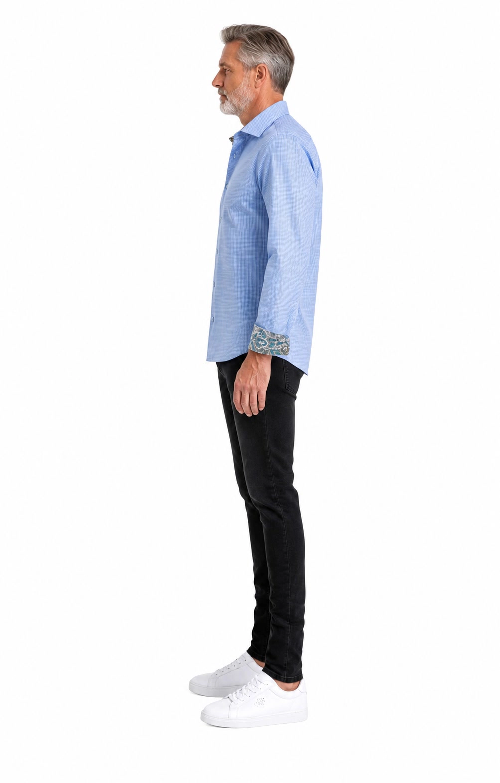 Elie Balleh Slim Fit Mens Houndstooth Dress Shirt