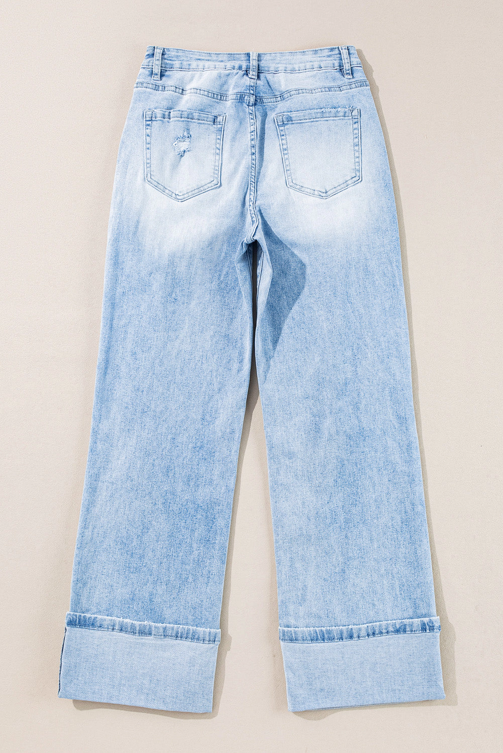 Threaded Pear Women's Saige Wash Distressed Straight Jeans