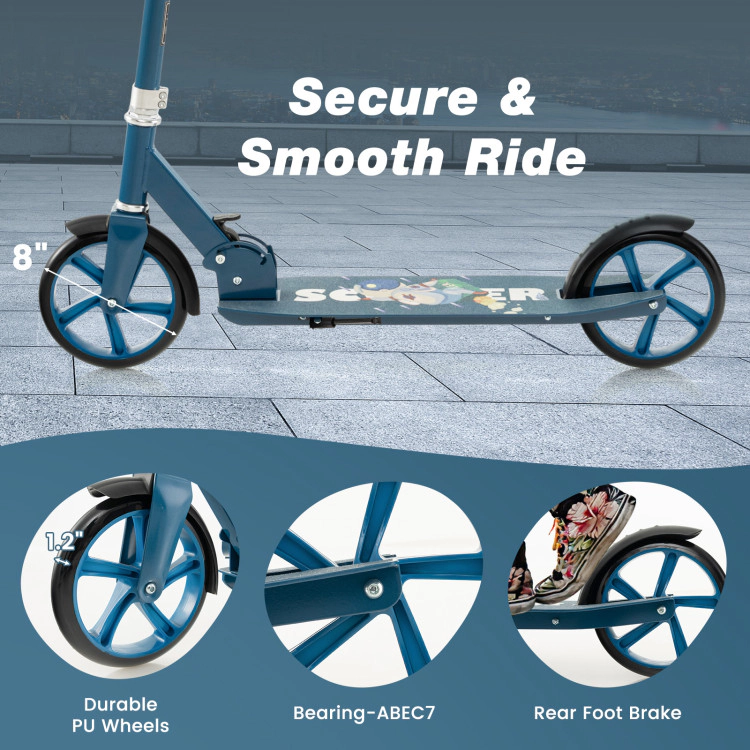 Hivvago Folding Aluminum Alloy Scooter with 3 Adjustable Heights