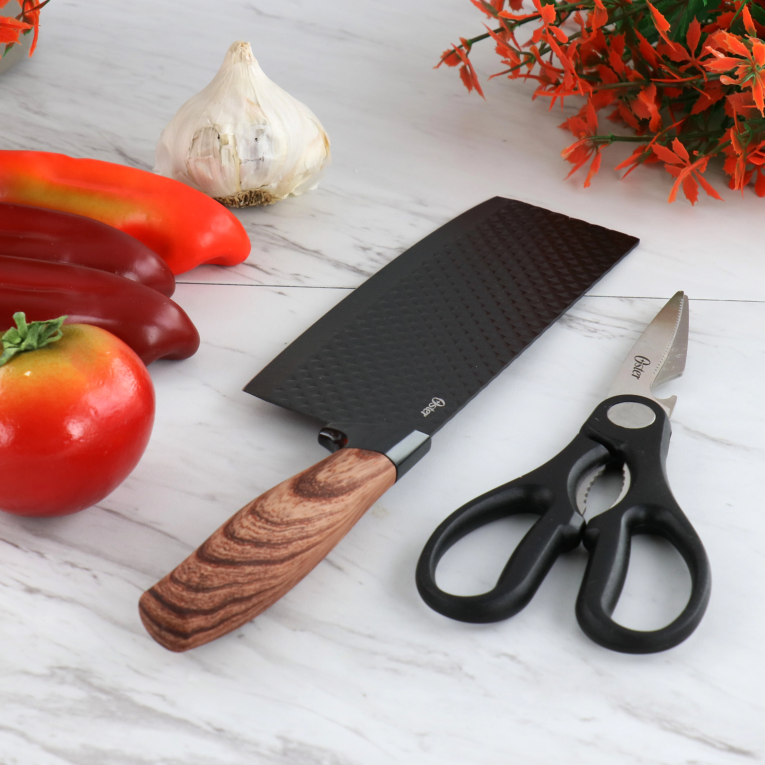 Oster Gunderson 2 Piece Black Stainless Steel Cutlery Set