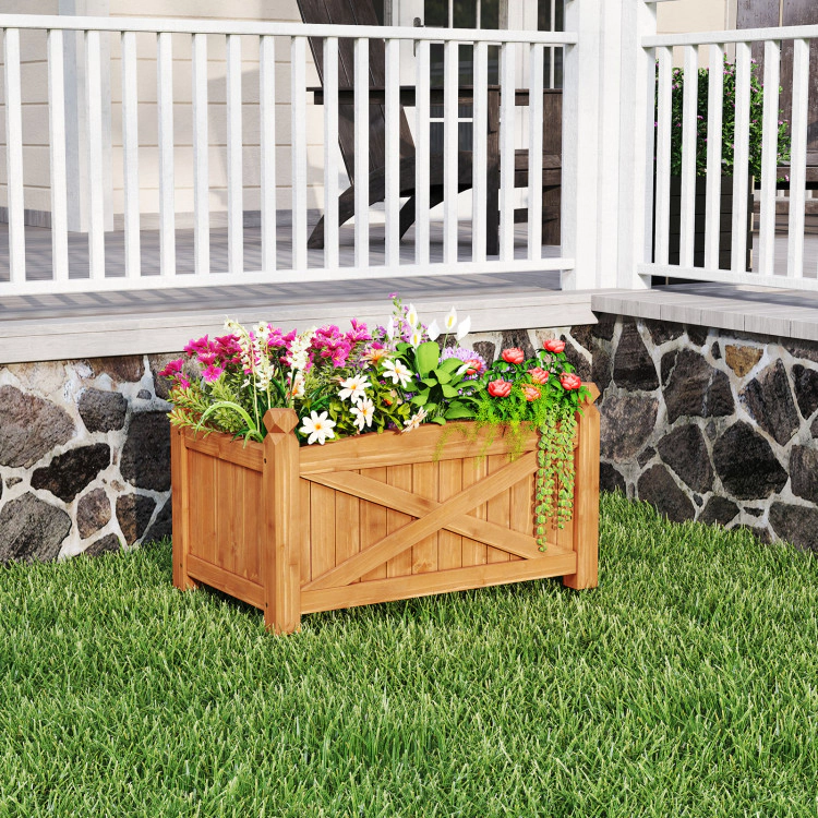 Hivvago Wooden Raised Garden Bed for Patio Garden with Drainage Holes for Patio Garden - Small