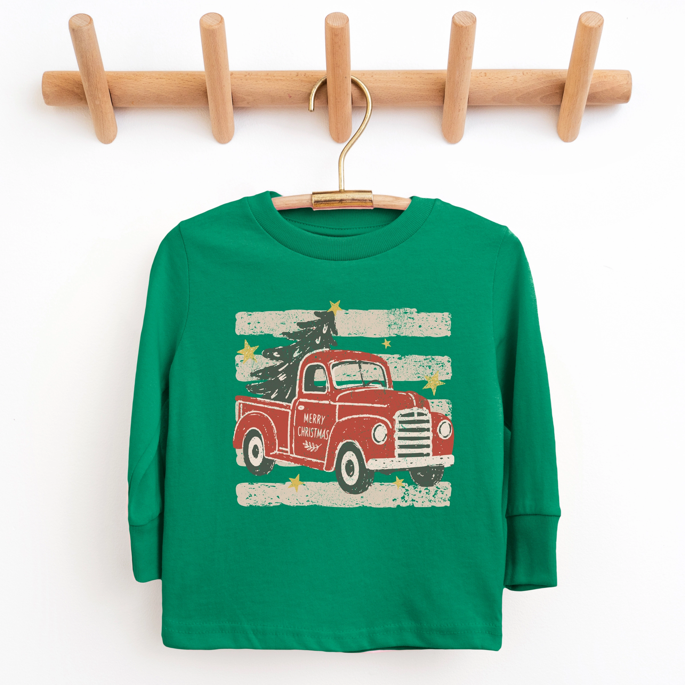 The Juniper Shop - Youth Long Sleeve Graphic T-Shirt Red Truck Stripes