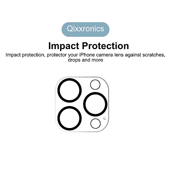 Qixxronics Camera Lens Protector for iPhone 12 Pro Camera Lens Tempered Glass Protector [Night Circle] 3PCS