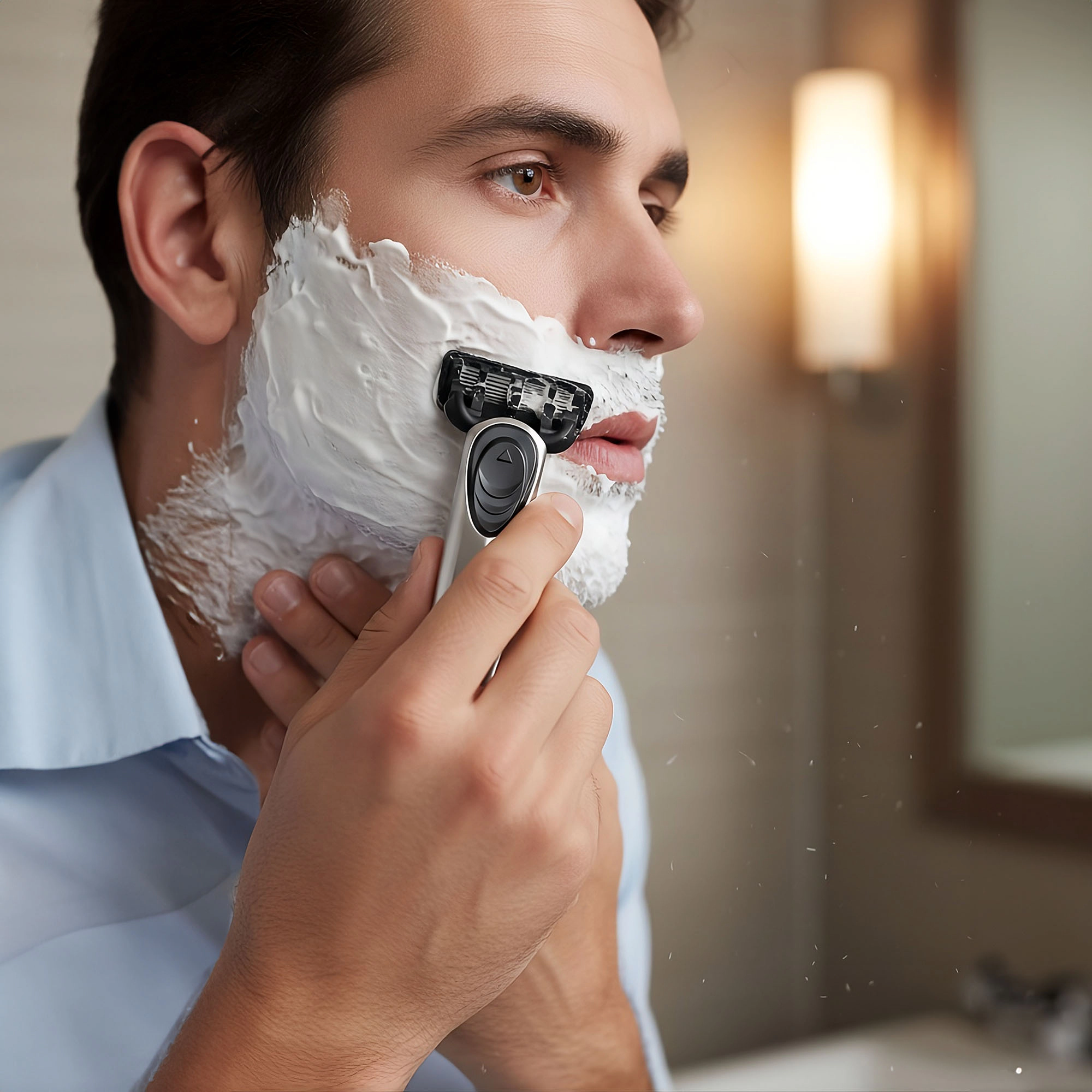 Pursonic Men’s Premium Shaving Kit: Alloy Metal Handle with Complete Grooming Essentials for a Superior Shave