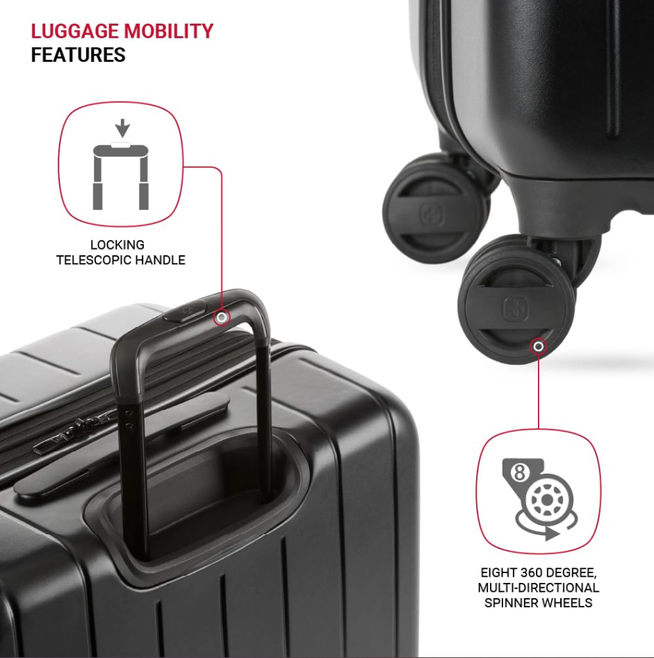 SwissGear Unisex Wanderlust Pro Hardside Expandable Spinner Luggage 3-Piece Set