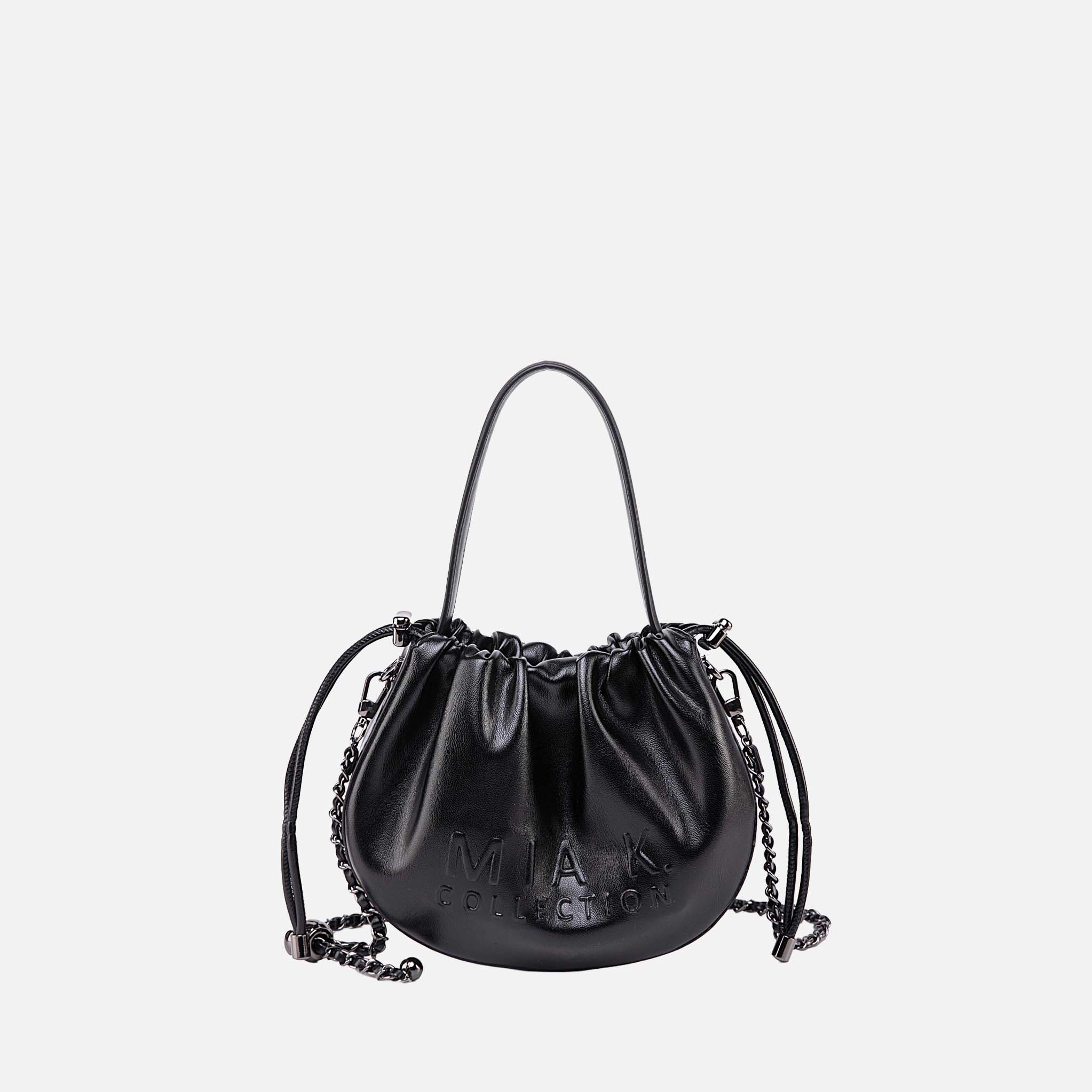 Mia K Collection Faux Leather Crossbody Bag, Adjustable Strap, Gunmetal Hardware