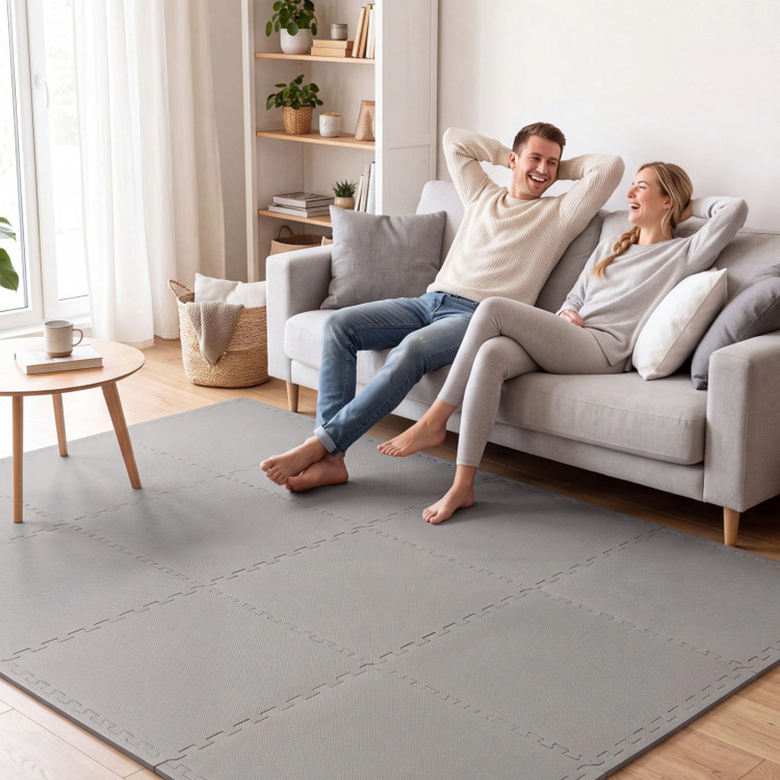 SUGIFT Non-Slip Interlocking EVA Foam Floor Mats 0.5-in Thick Floor Tiles Gray