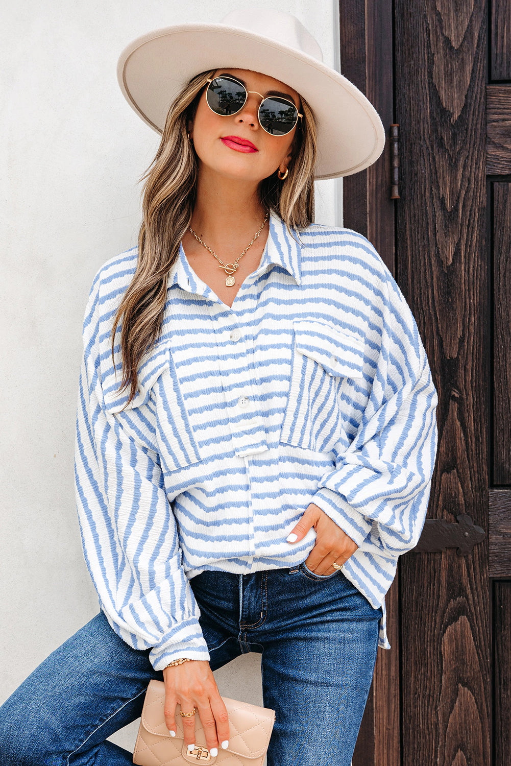 Threaded Pear Women's Leilani Chest Loose Fit Blouse