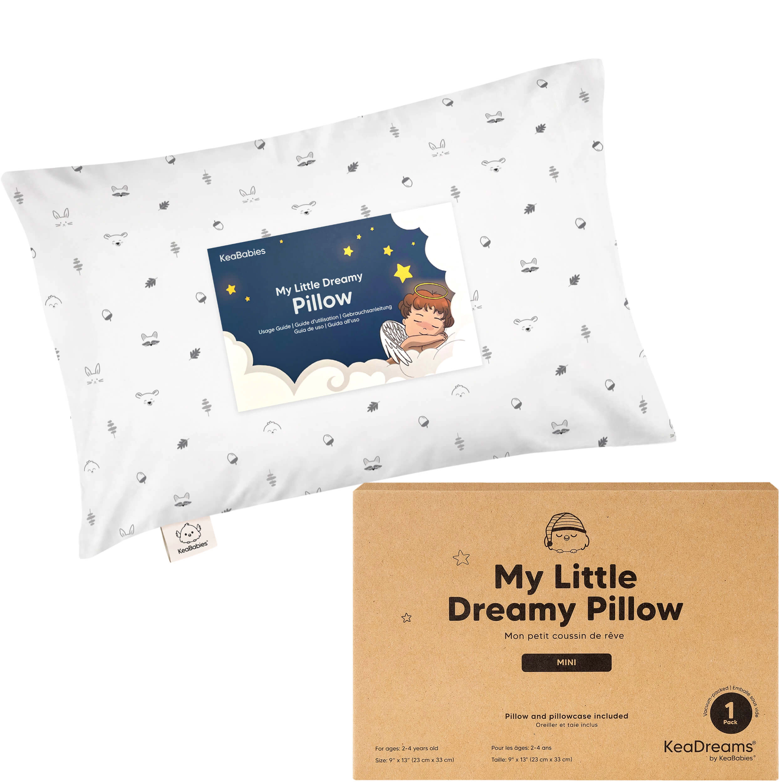 KeaBabies Mini Toddler Pillow With Pillowcase