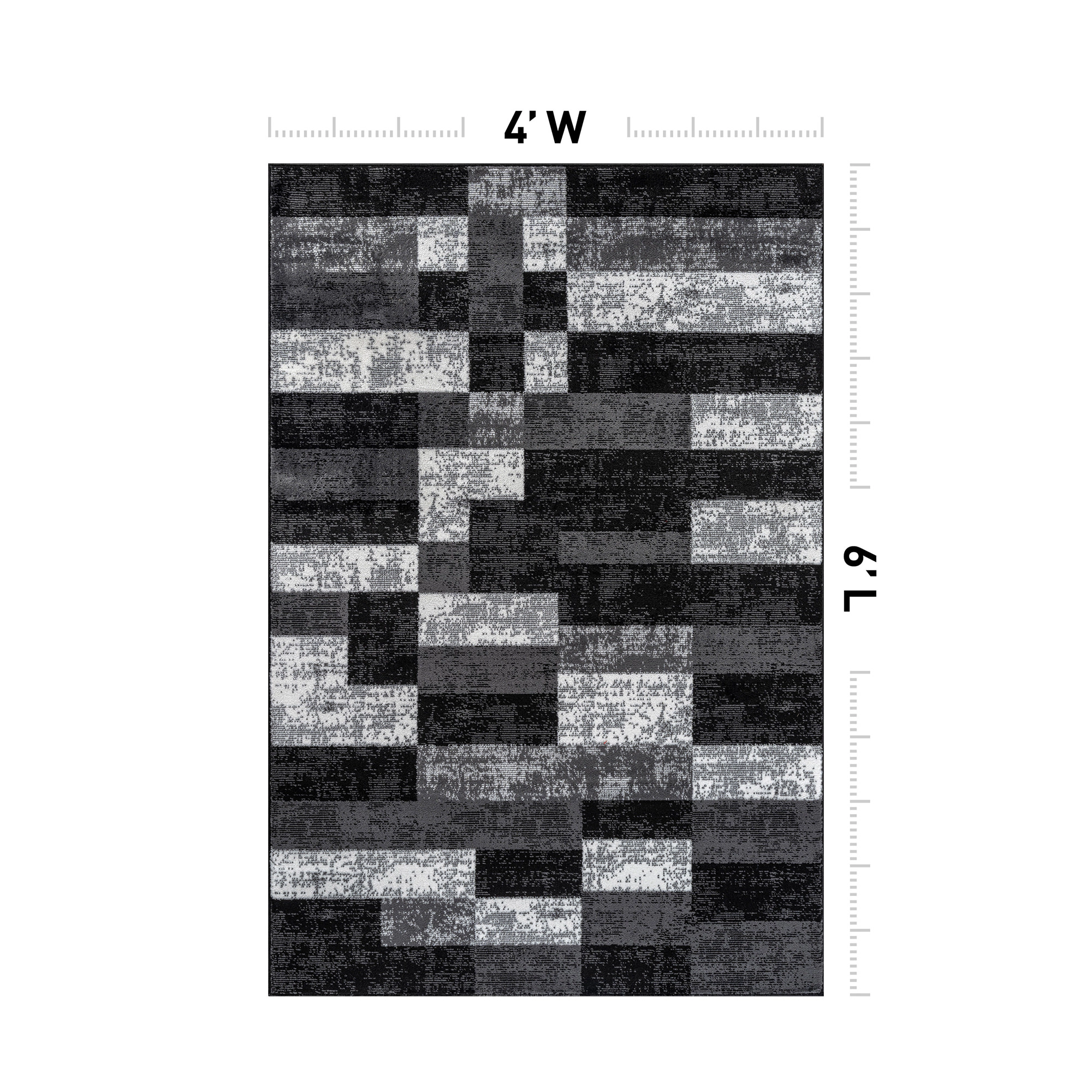 World Rug Gallery Modern Abstract Grid Indoor Area Rug