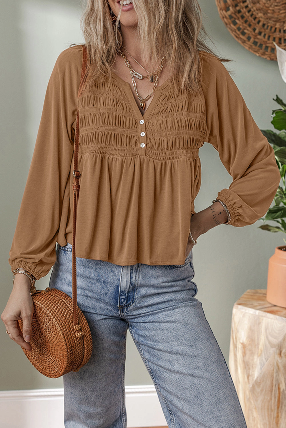 Threaded Pear Women's Elodie Bust Flow Fit Blouse