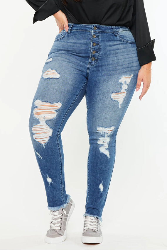 Kancan Women's Plus High Rise Super Skinny Jeans Lynn