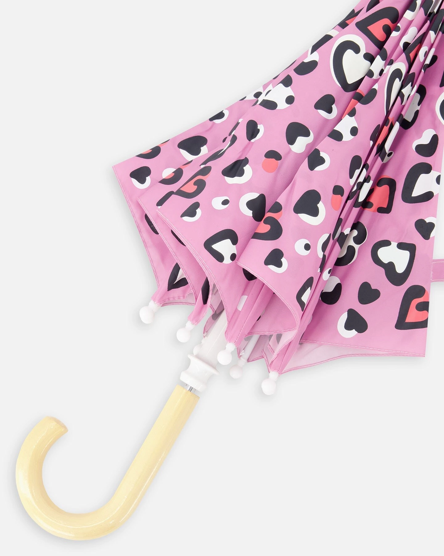 Deux par Deux Girls Color-Changing Umbrella Hearts Print