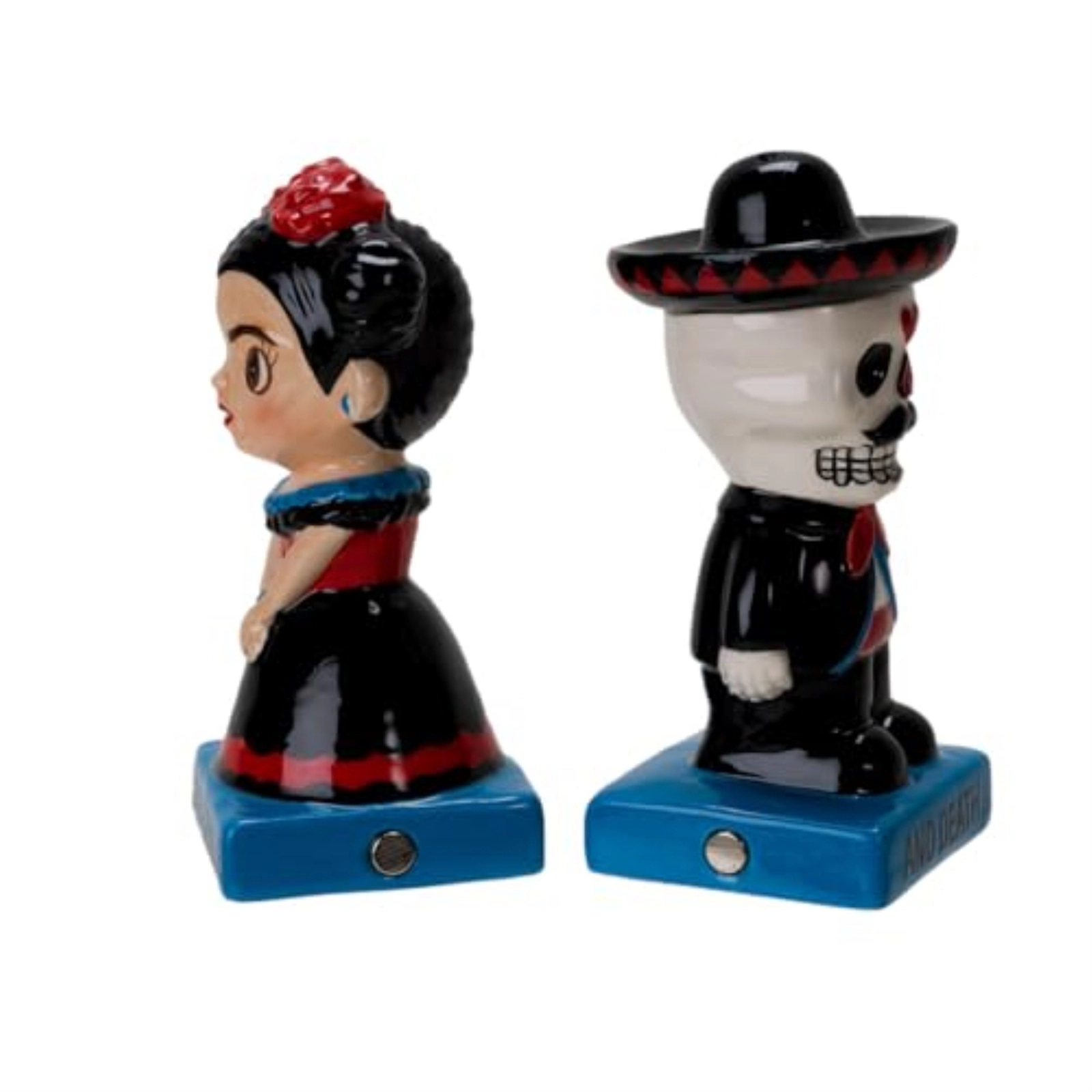 Pacific Giftware Día de Los Muertos Inspired Ceramic Magnetic Salt and Pepper Shakers